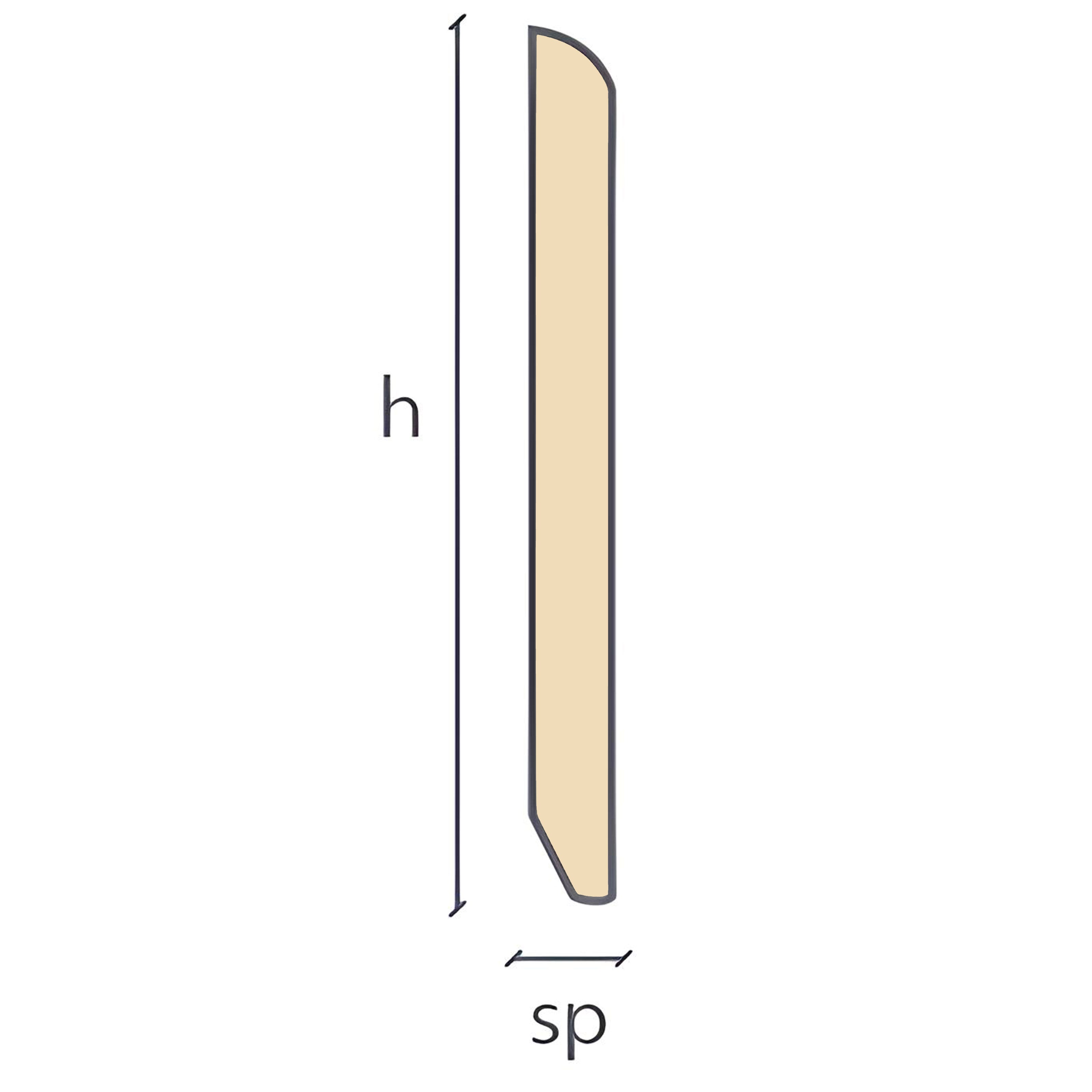 96ML Battiscopa BC in Legno Multistrato rivestito vari decori 70x10mm (incl. ral 9016 e alluminio) - Eternal Parquet