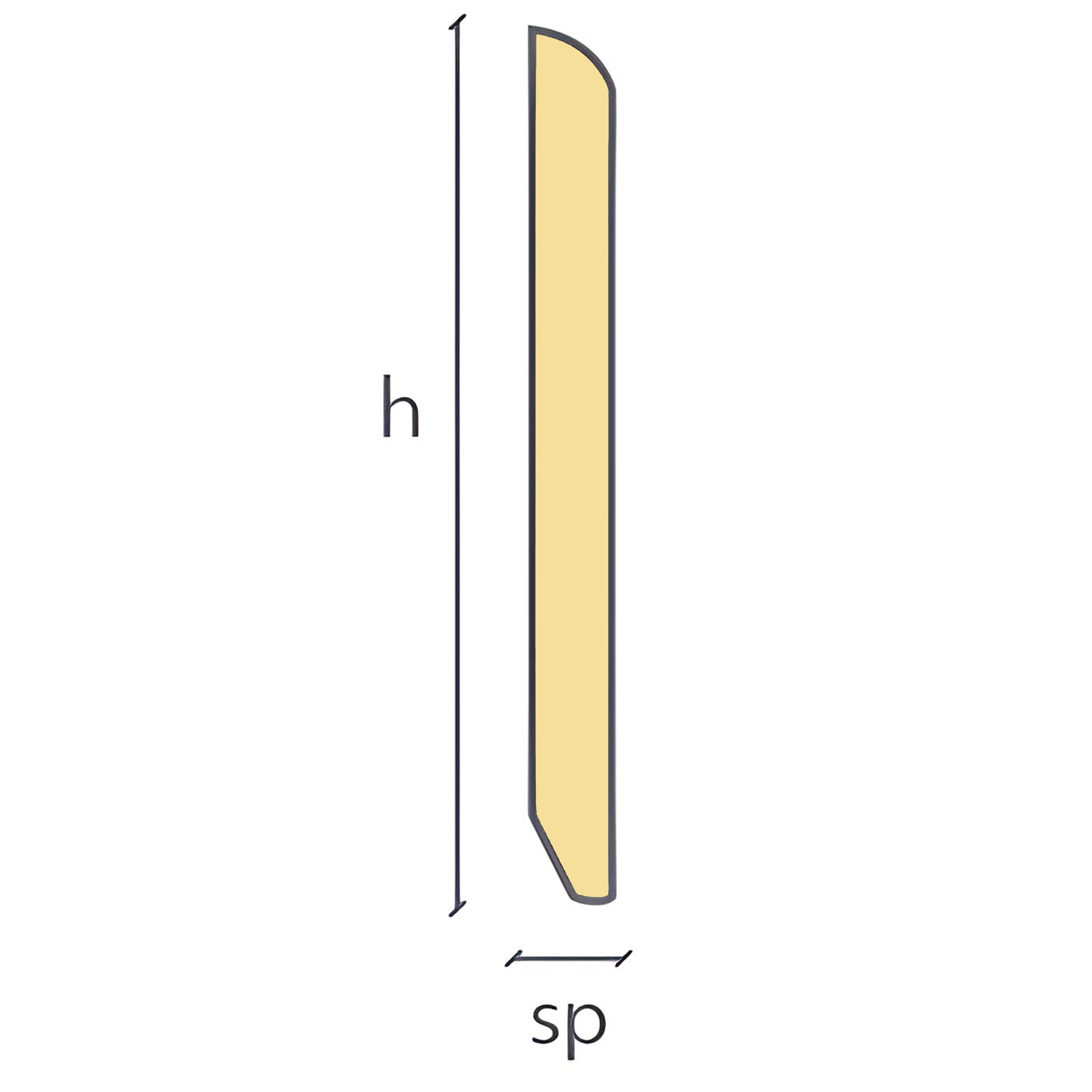 96ML Battiscopa BC in Legno Multistrato rivestito vari decori 70x10mm (incl. ral 9016 e alluminio) - Eternal Parquet