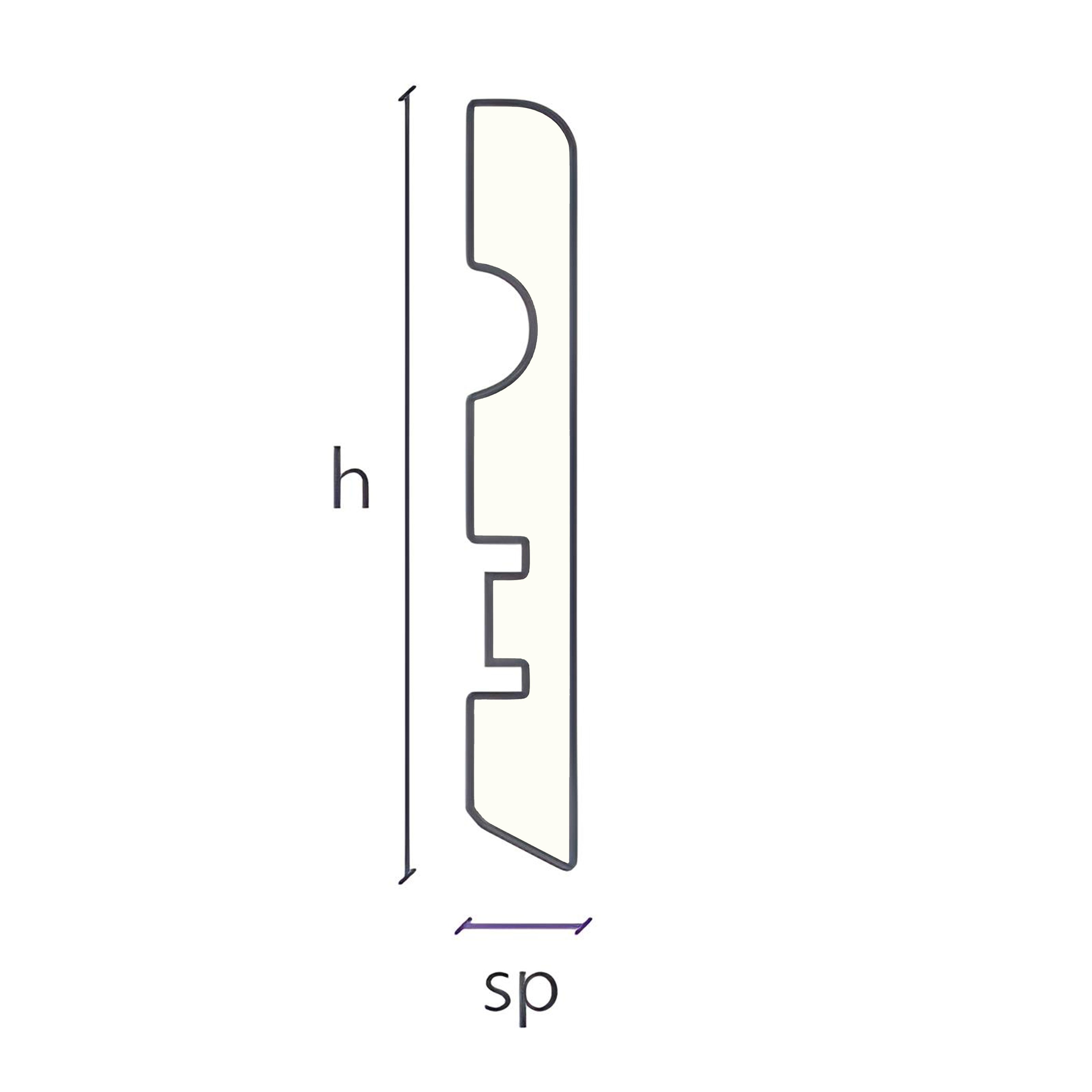 96ML Battiscopa MDF 70X10 Passacavo BC varie essenze incl. Bianchi RAL, ORO, ALLUMINIO - Eternal Parquet