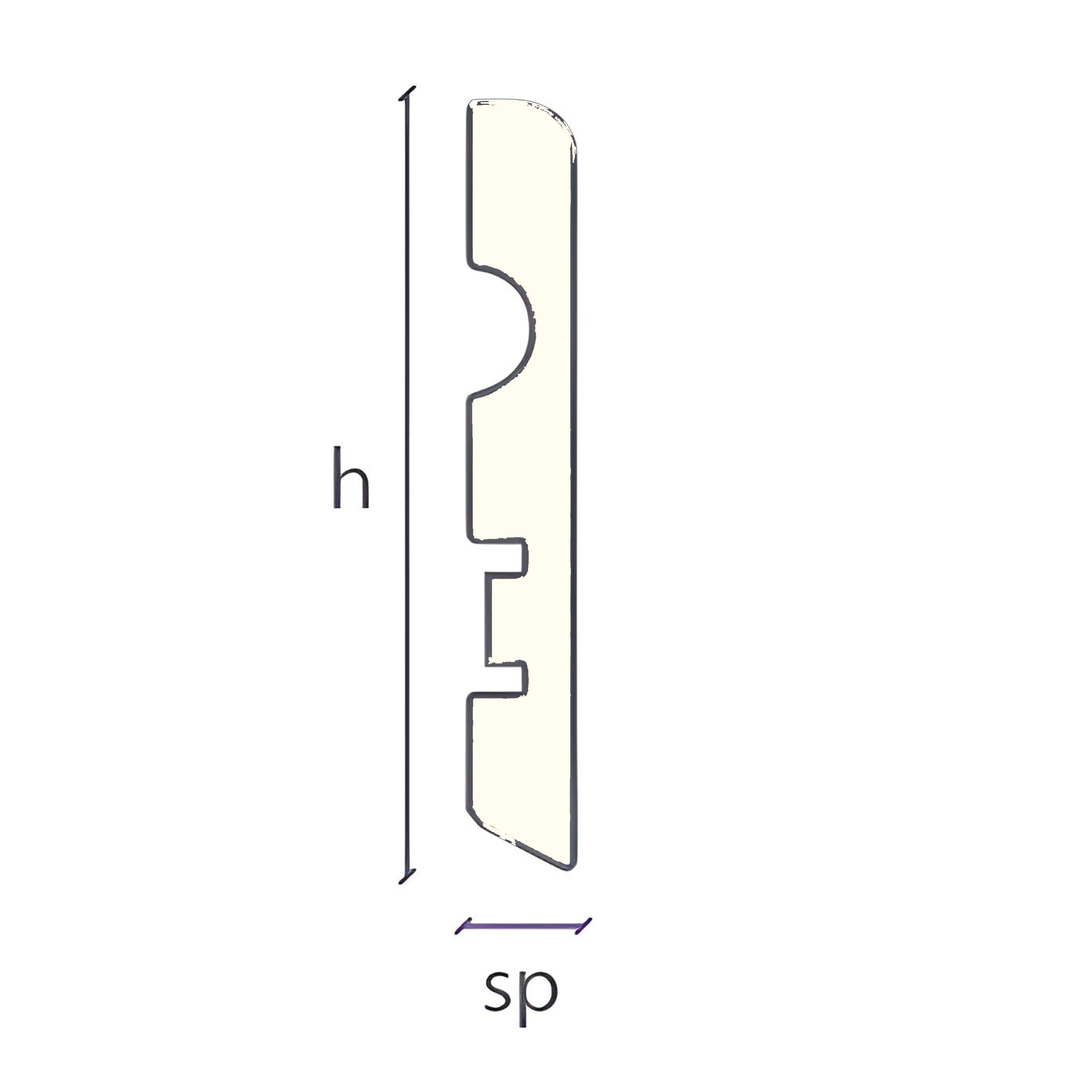 96ML Battiscopa MDF 70X10 Passacavo BC varie essenze incl. Bianchi RAL, ORO, ALLUMINIO - Eternal Parquet