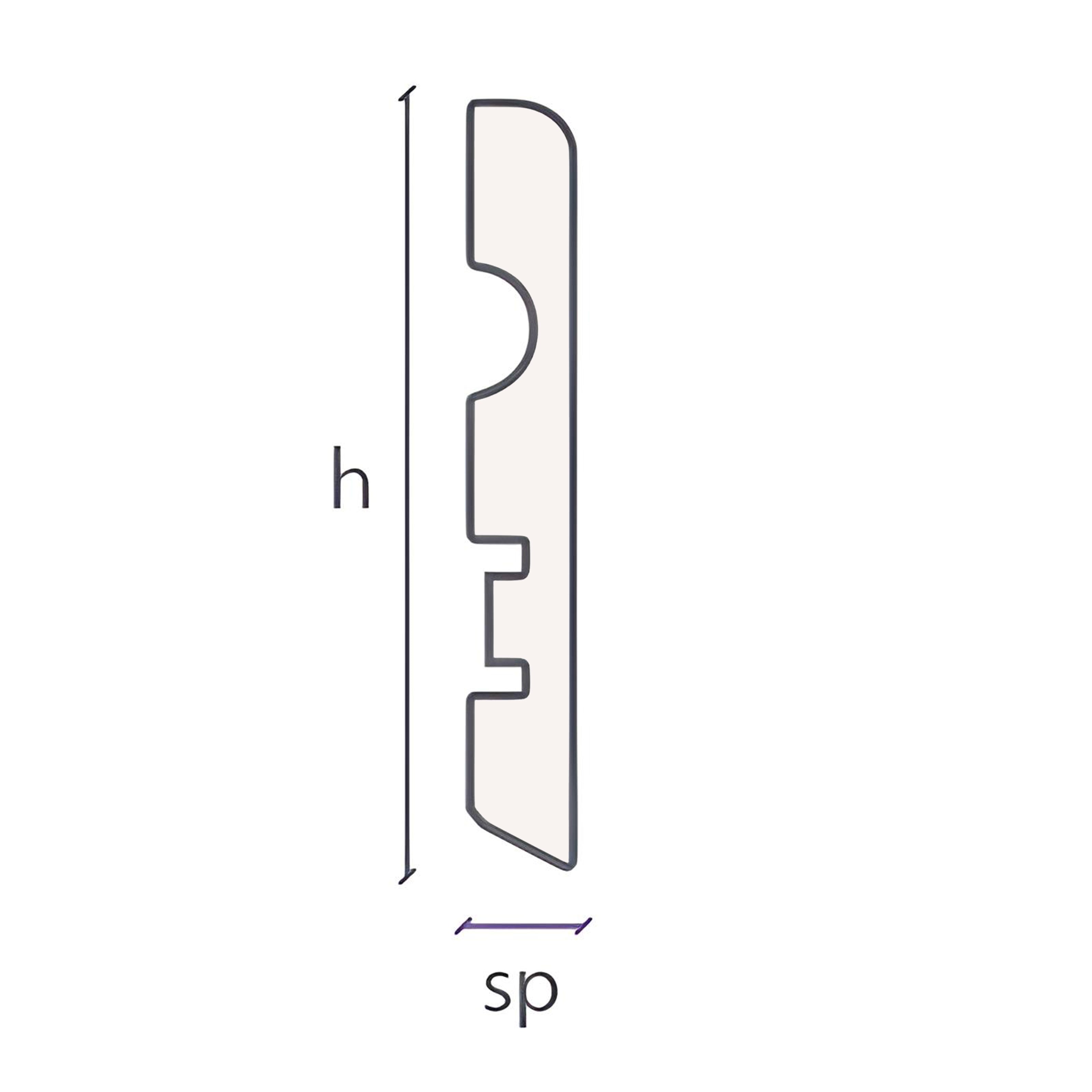Battiscopa MDF 70X10 Passacavo BC varie essenze incl. Bianchi RAL, ORO, ALLUMINIO Eternal Parquet
