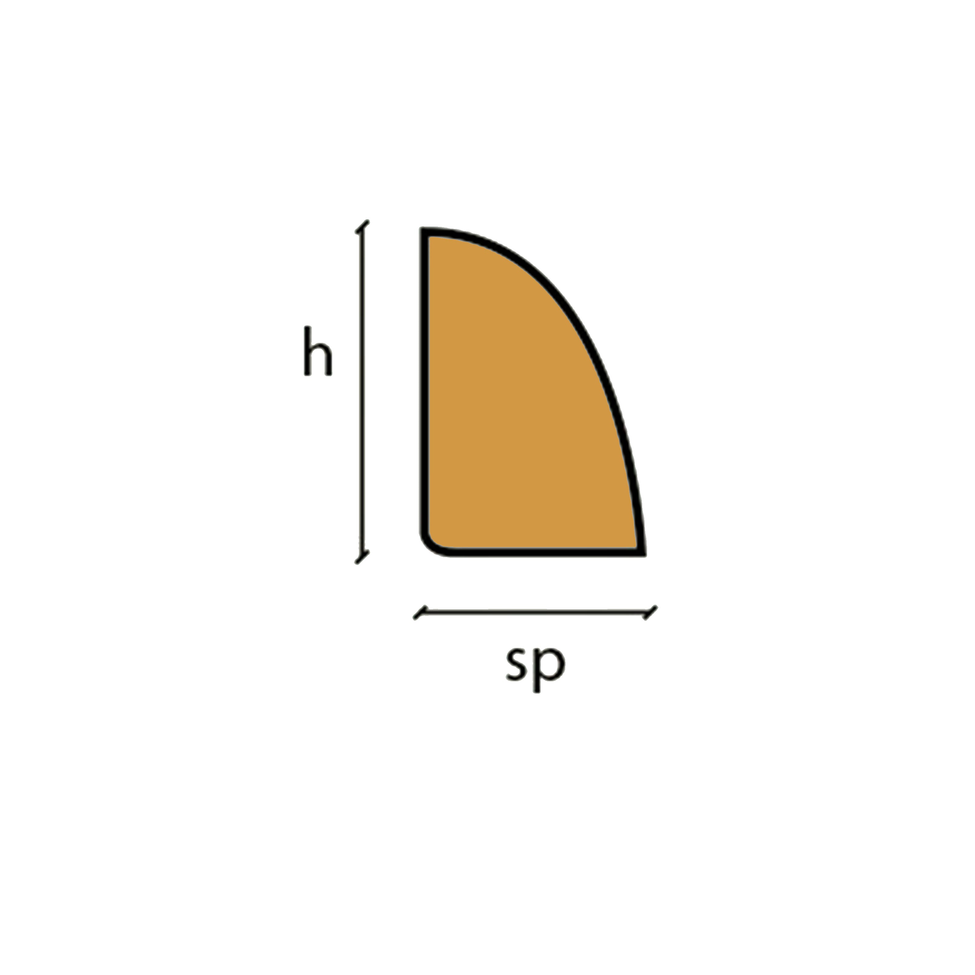 96ML Basolino in Legno Massello Stondato, Zoccolino Basso, Battiscopa 15x9mm - Eternal Parquet