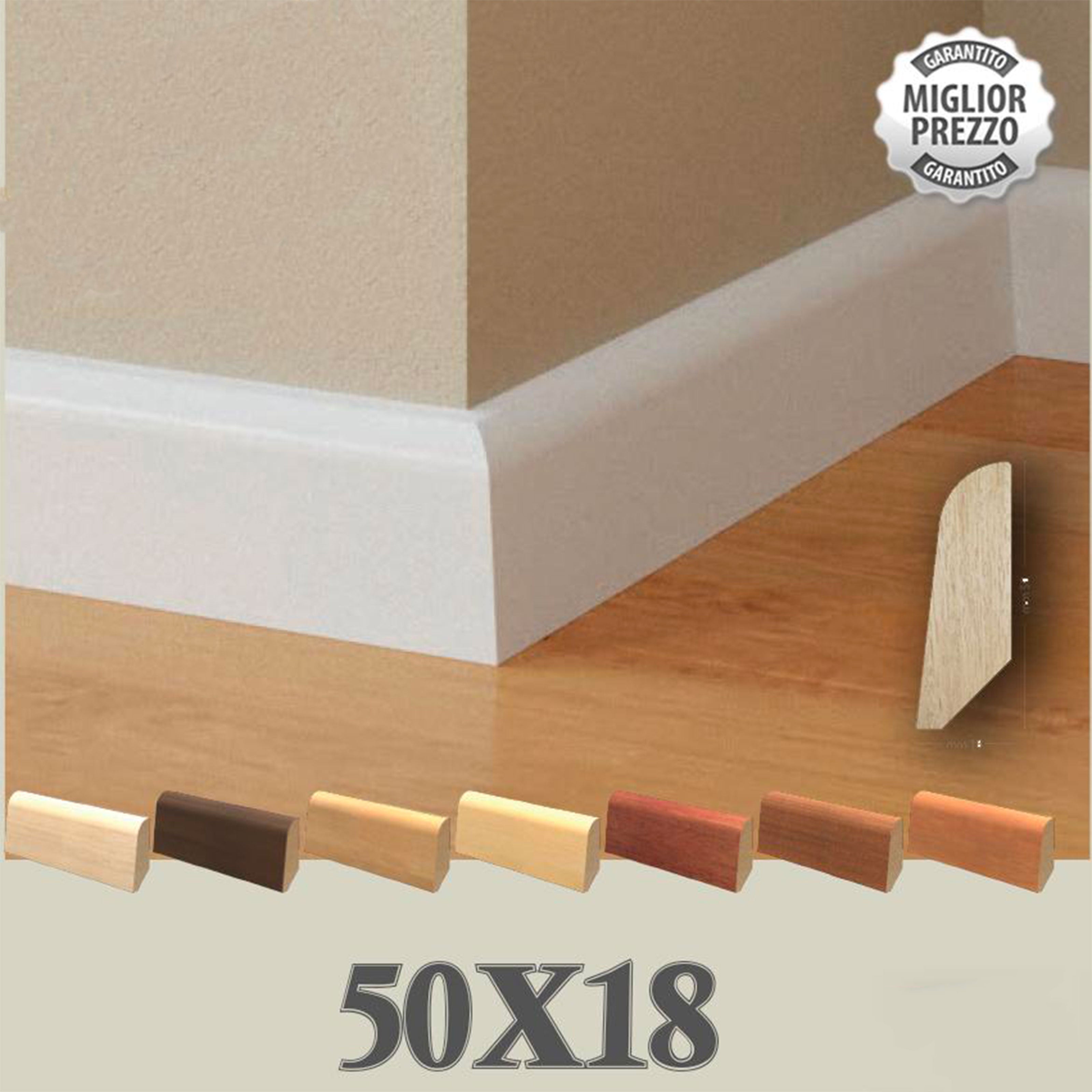96ML BATTISCOPA ZOCCOLINO in legno MASSELLO Inclinato 50X18 - Eternal Parquet