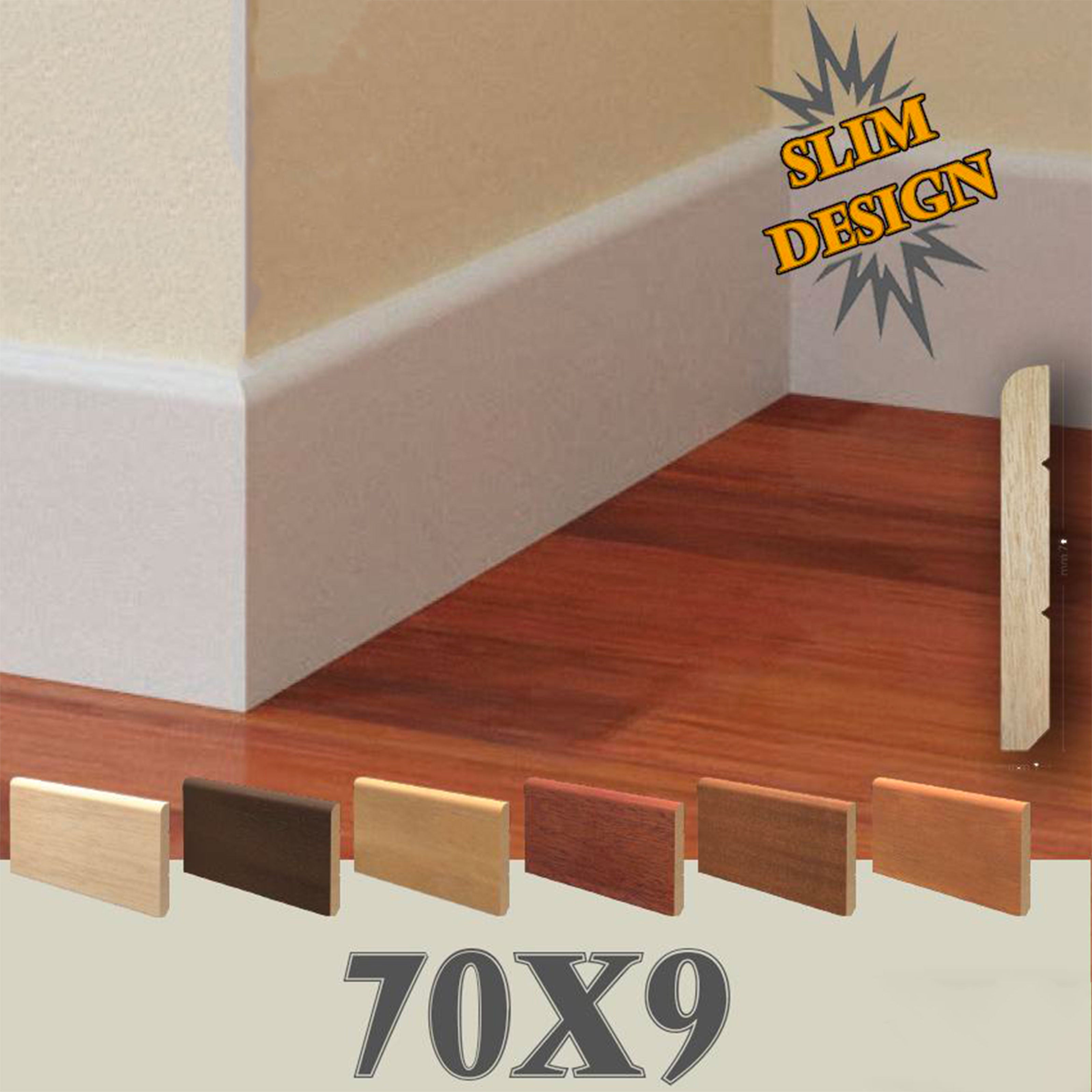 96ML BATTISCOPA ZOCCOLINO legno MASSELLO BECCO DI CIVETTA 70X9 varie essenza - Eternal Parquet