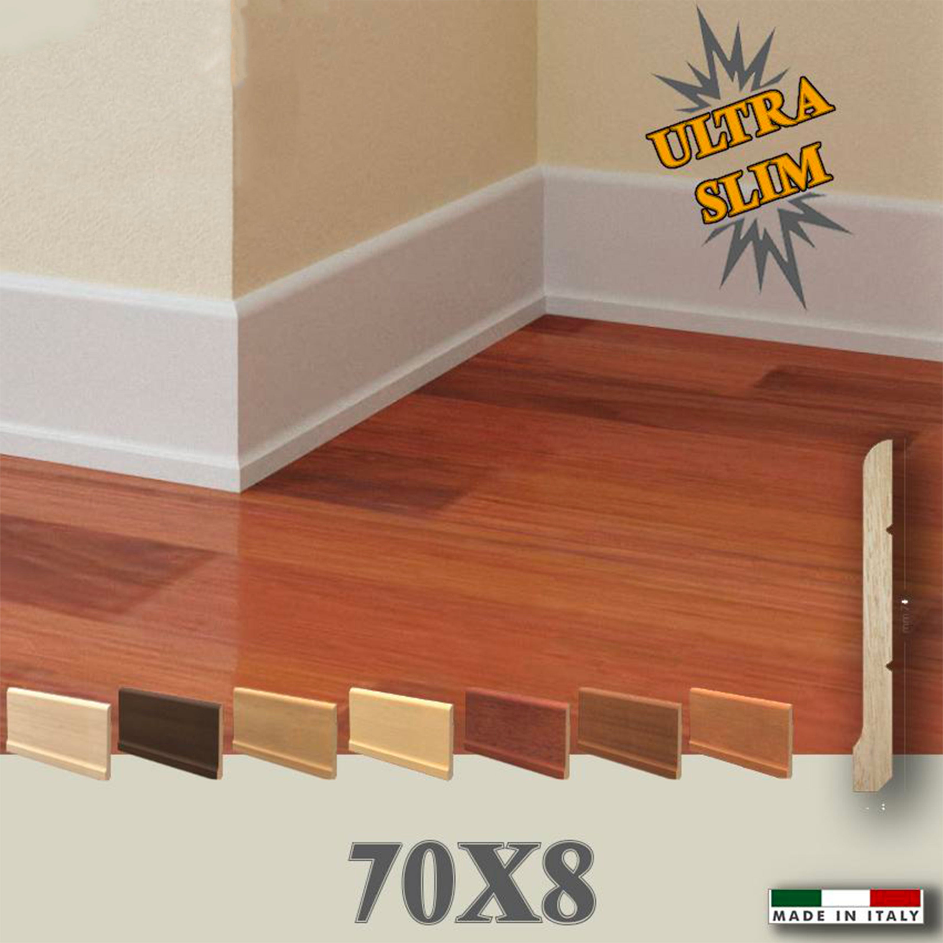 Battiscopa Zoccolino in LEGNO MASSICCIO/MASSELLO mod. PERUGINO 70X8 (prezzo al metro lineare) - Eternal Parquet