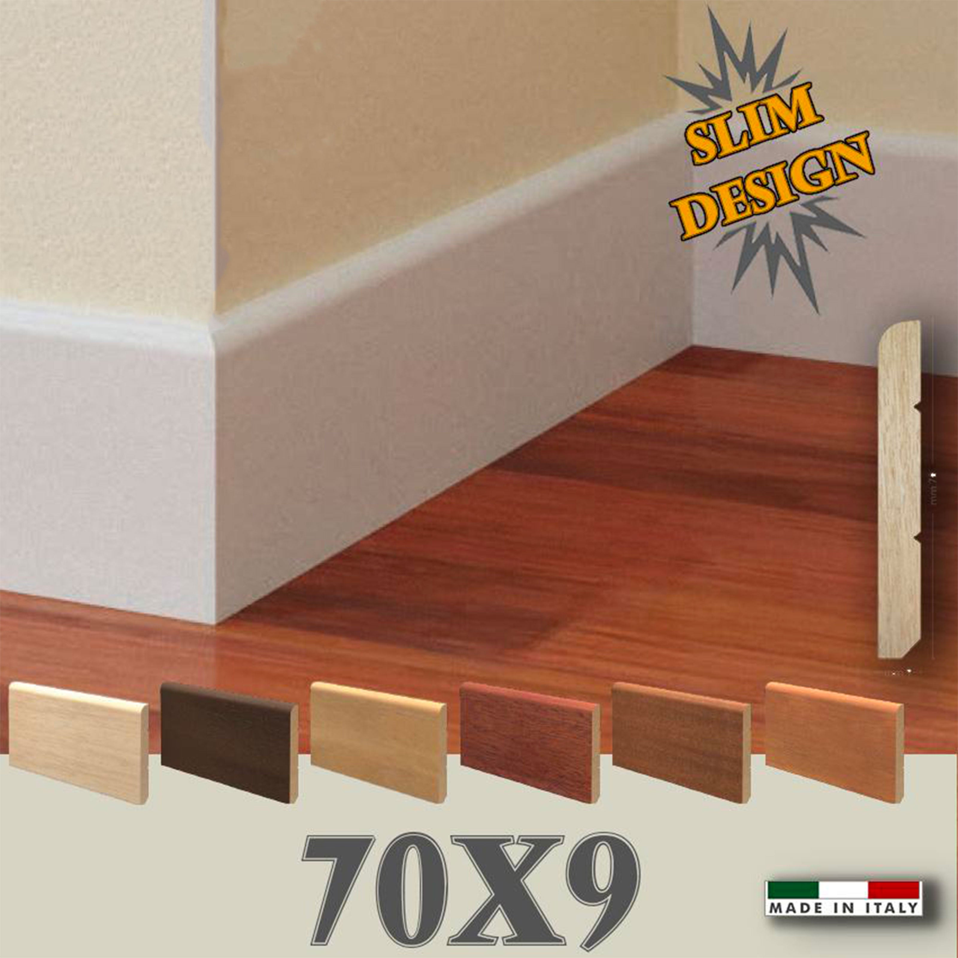 BATTISCOPA ZOCCOLINO legno MASSELLO BECCO DI CIVETTA SLIM 70X9 (prezzo al metro lineare) - Eternal Parquet
