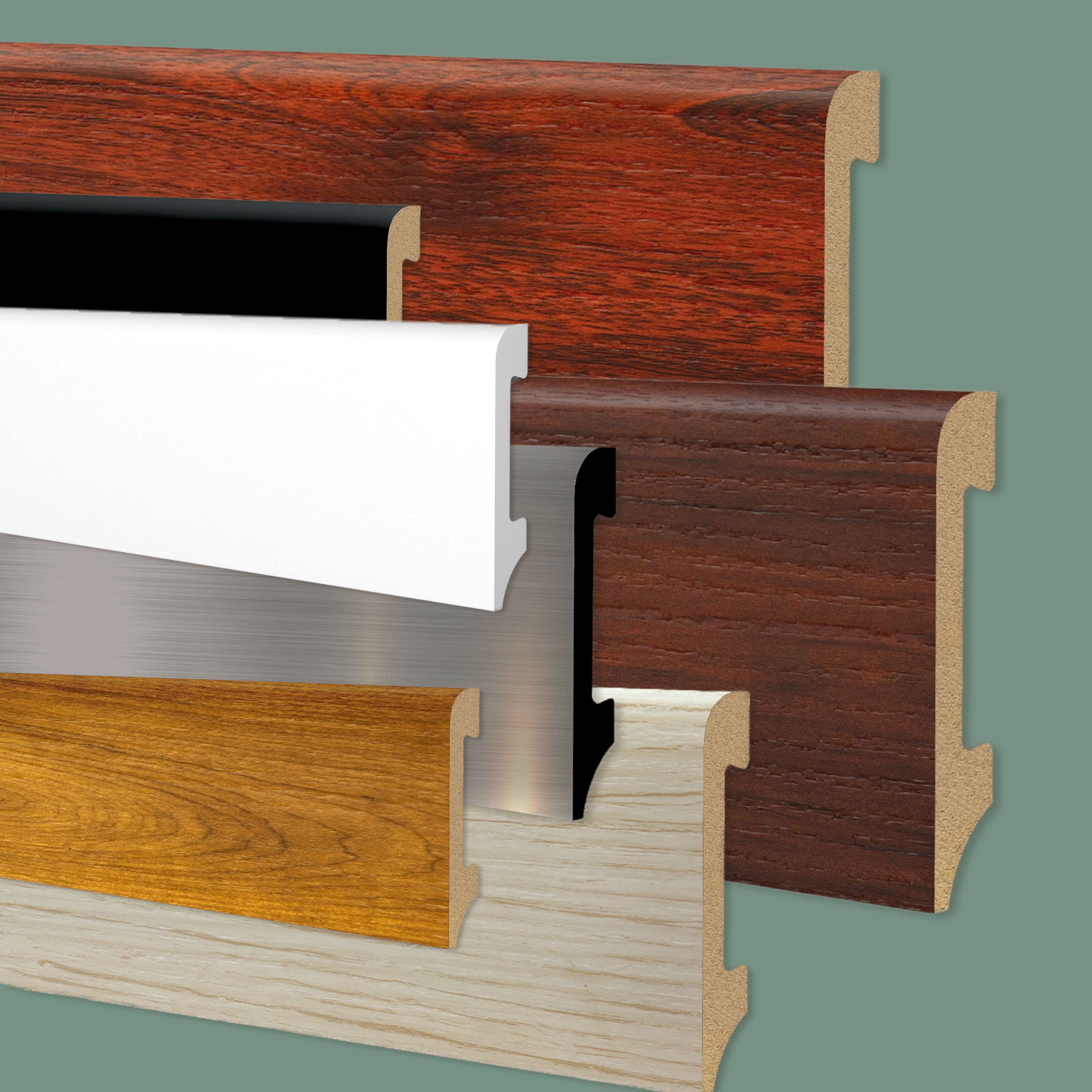 108ML di Battiscopa BC Spazzolato in POLIMERI EqualWood HI-TEC 75x14mm Nero, Bianco, Alluminio ecc. - Eternal Parquet