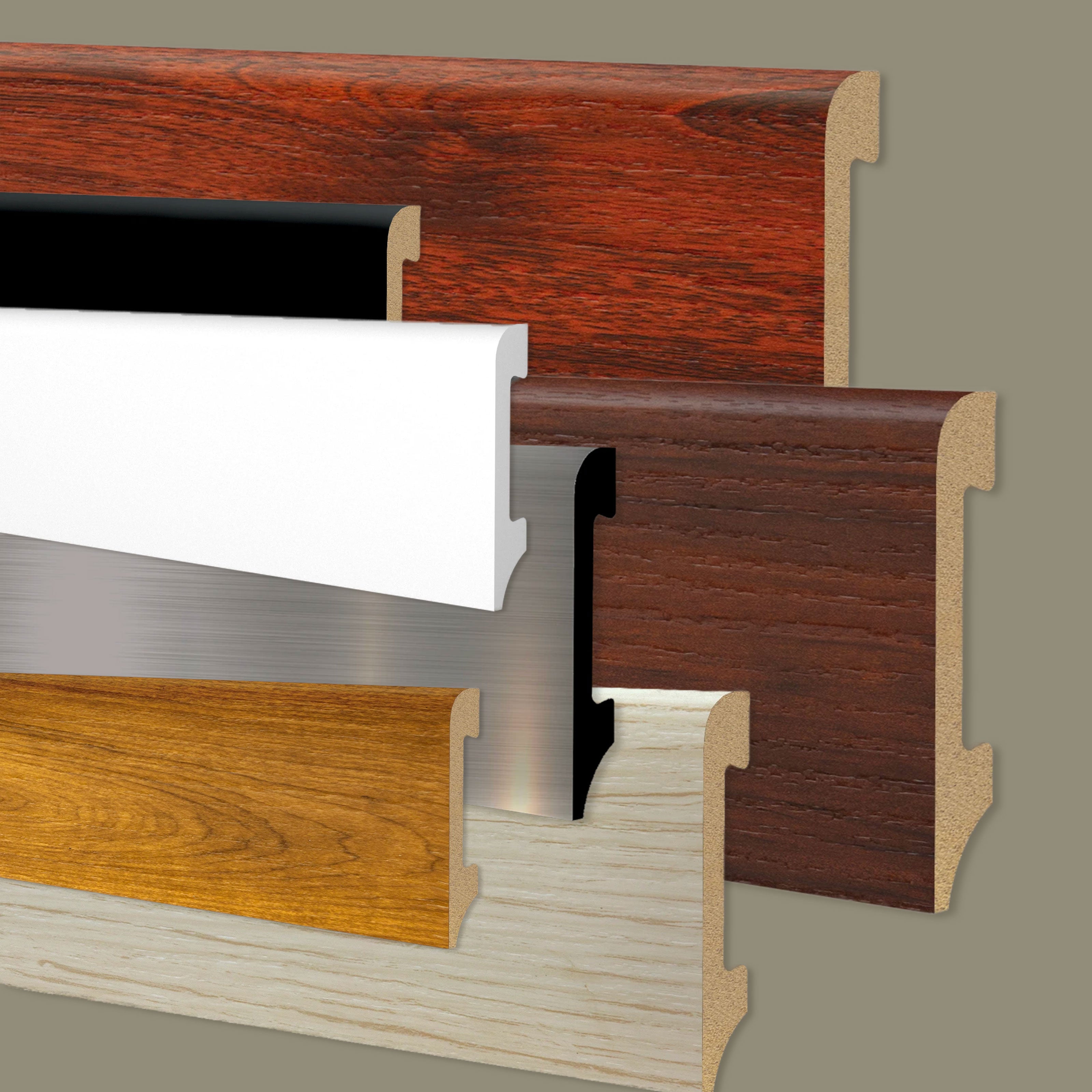 108ML di Battiscopa BC Spazzolato in POLIMERI EqualWood HI-TEC 75x14mm Nero, Bianco, Alluminio ecc. - Eternal Parquet