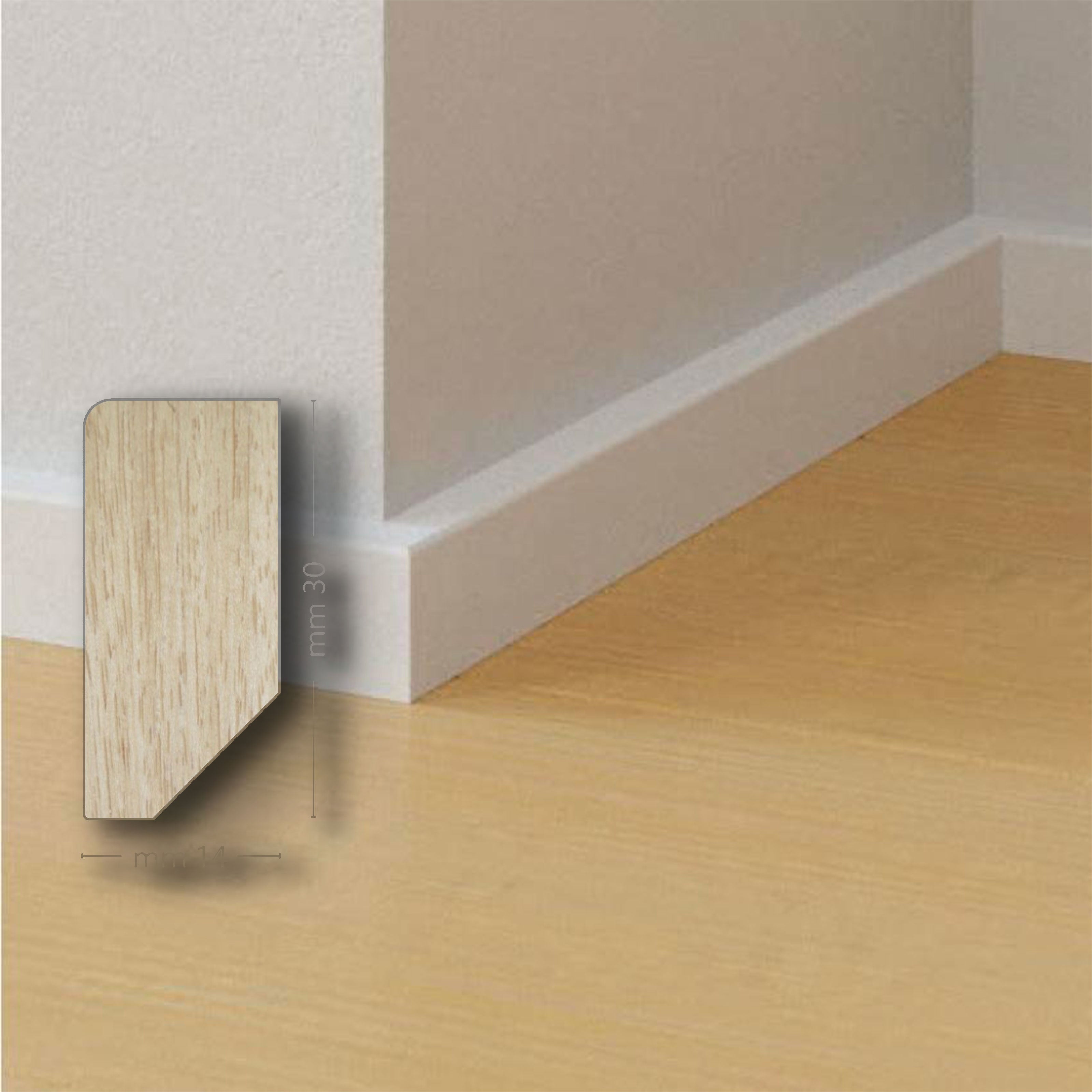 96ML Battiscopa Zoccolino in LEGNO MASSELLO Moderno squadrato 30X14 - Eternal Parquet