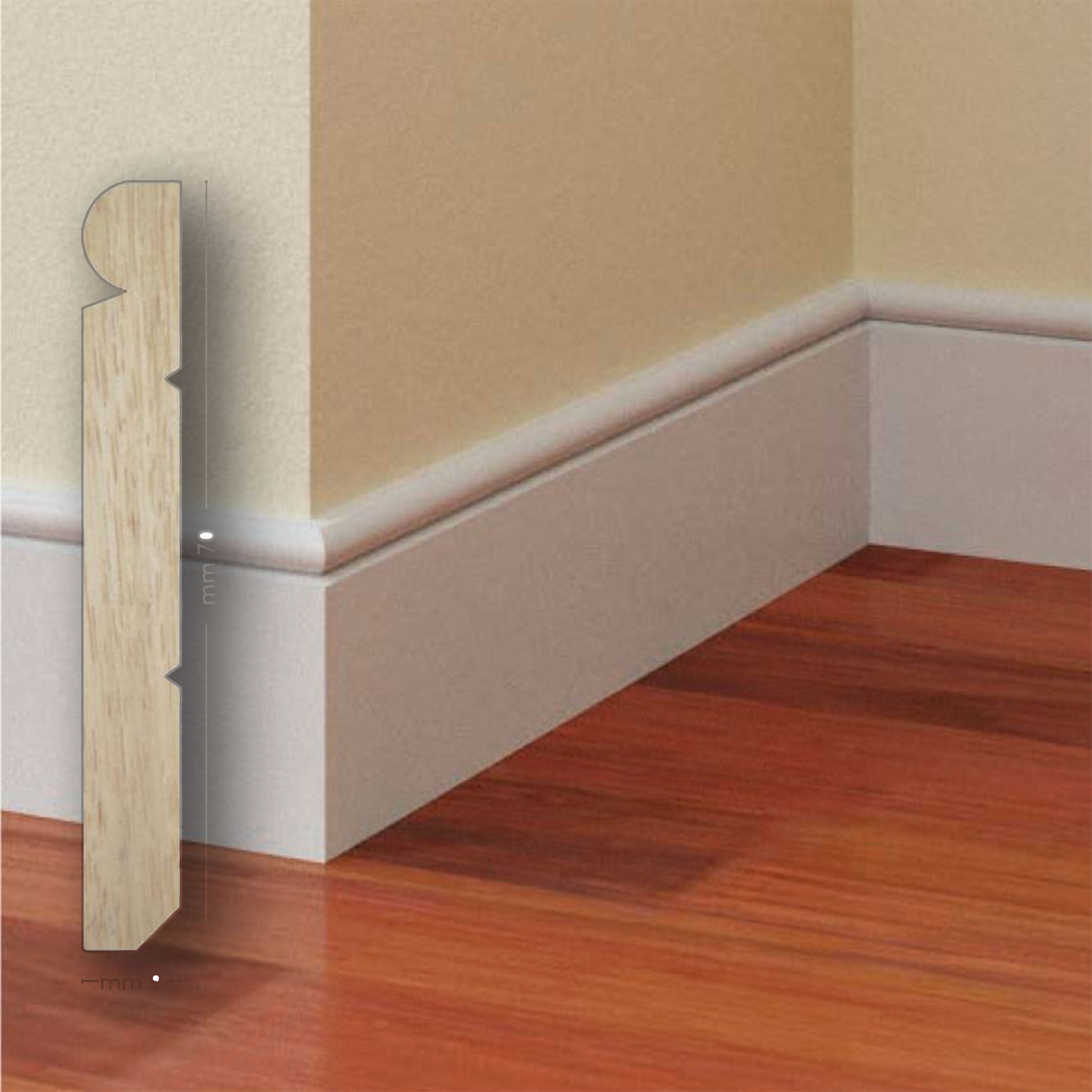 96ML battiscopa zoccolino in LEGNO MASSICCIO/MASSELLO baronetto 70X9 - Eternal Parquet