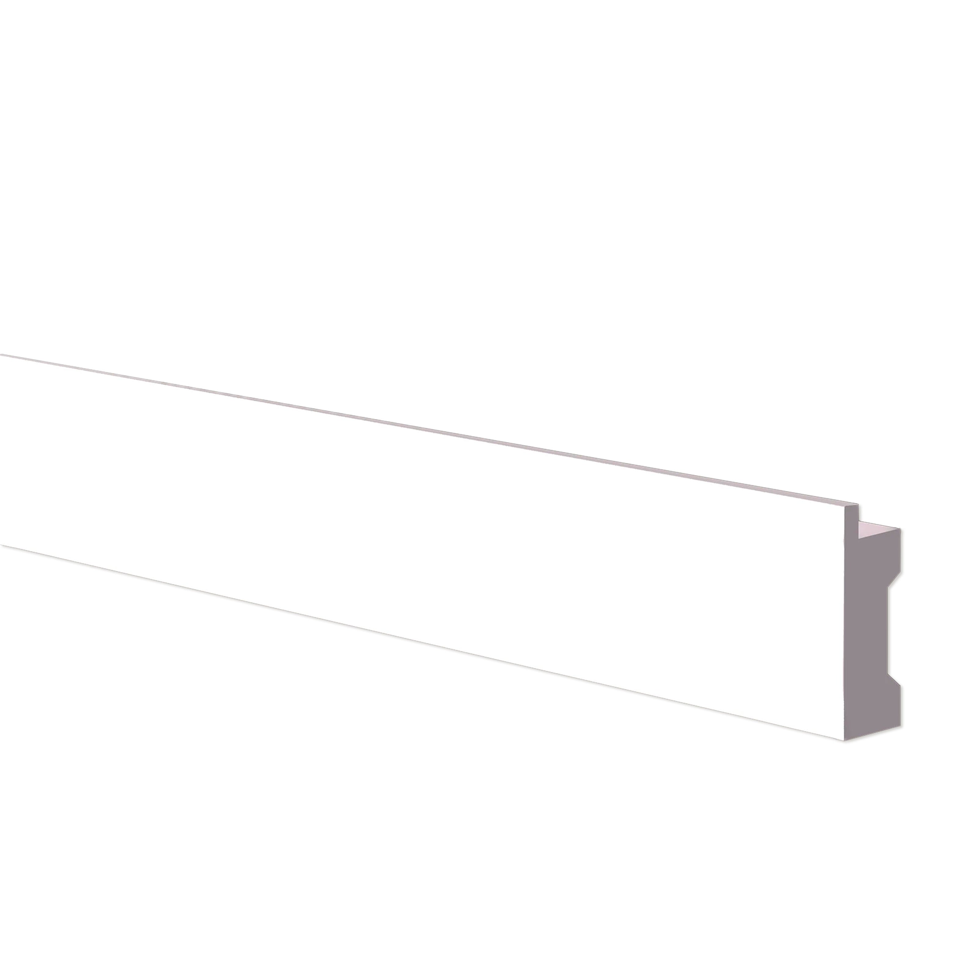 Battiscopa in POLIMERI Ad INCASSO RASOMURO per Cartongesso 39x17x2800mm - BIANCO - ROVERE - - Eternal Parquet