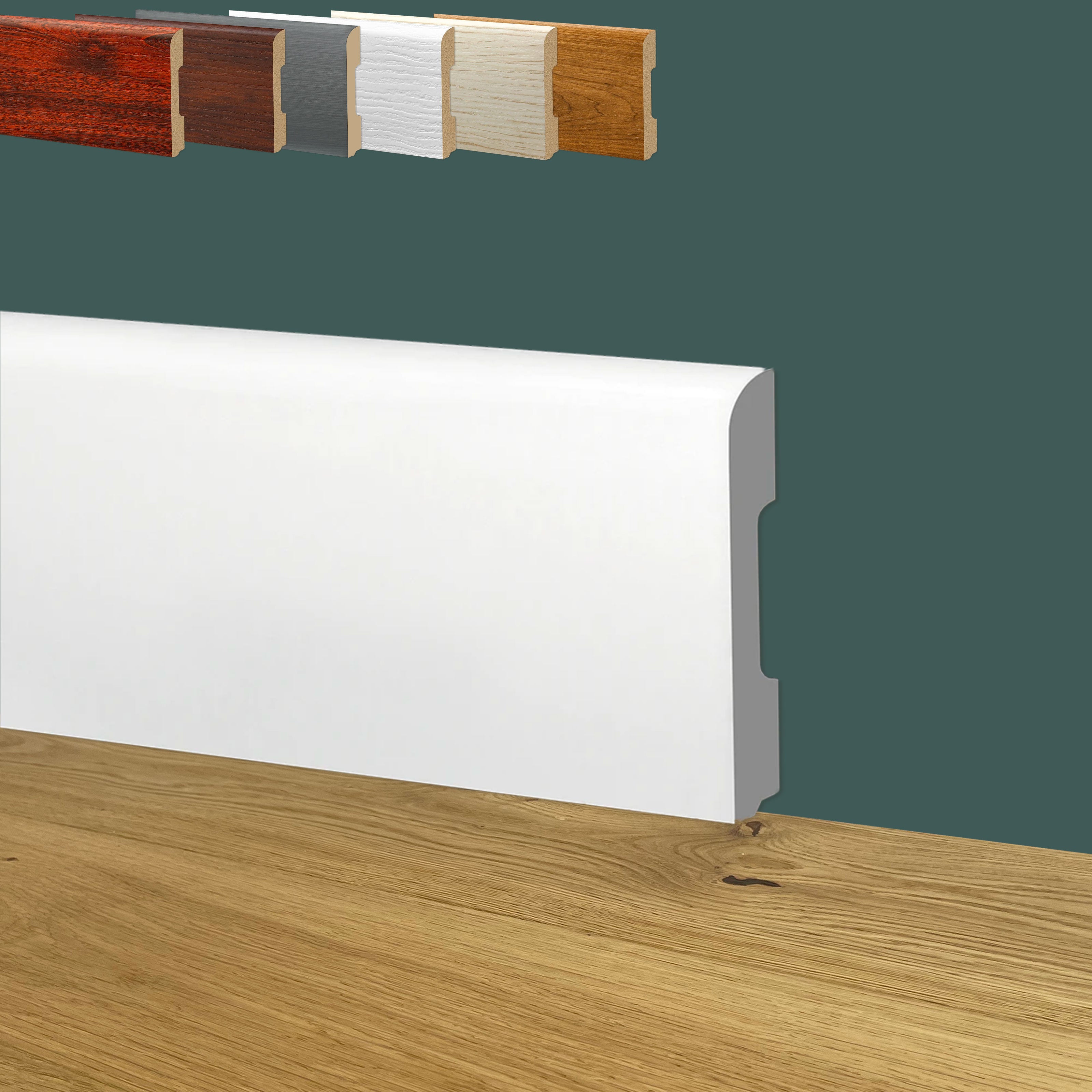 Battiscopa BC Spazzolato in POLIMERI EqualWood HI-TEC 68x10mm Bianco, Alluminio ecc. - Eternal Parquet