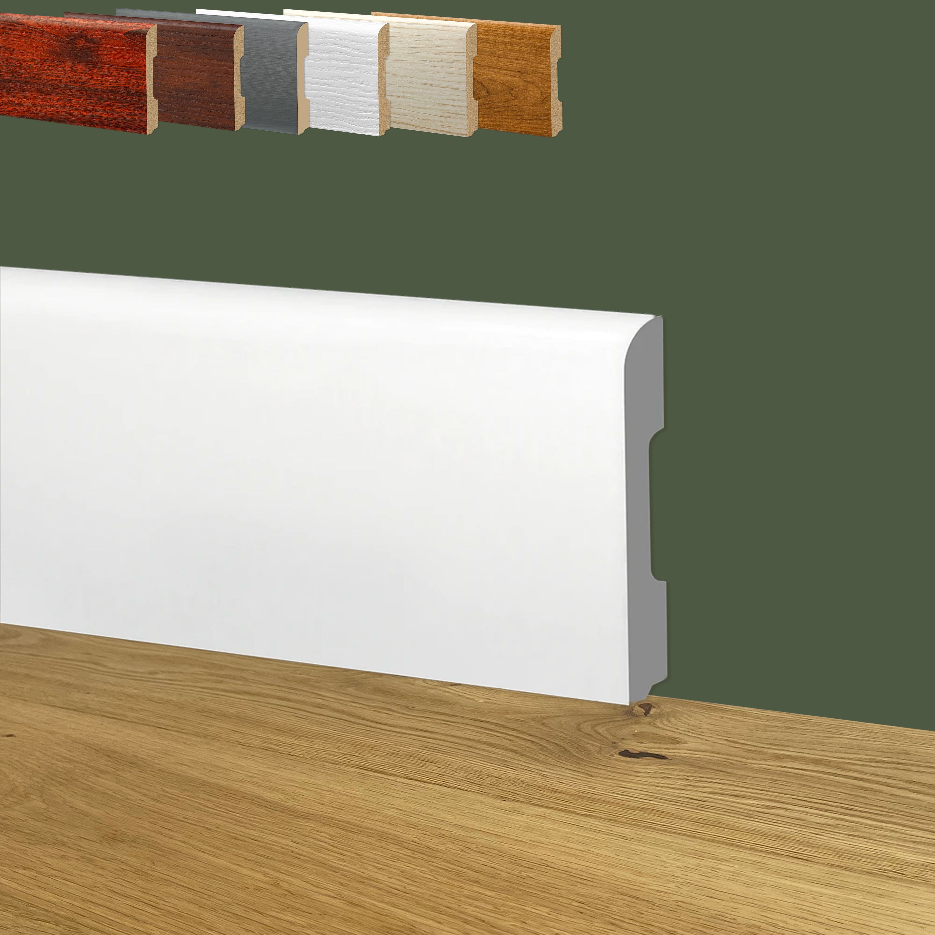 Battiscopa BC Spazzolato in POLIMERI EqualWood HI-TEC 68x10mm Bianco, Alluminio ecc. - Eternal Parquet