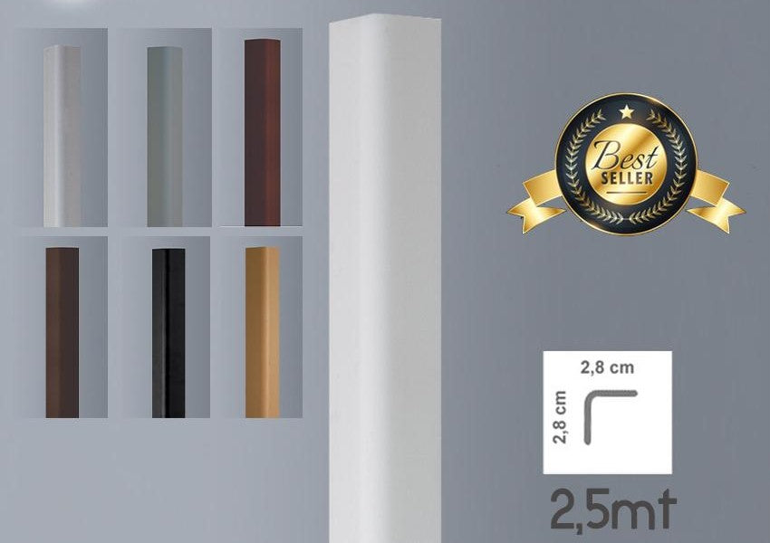 Profilo angolare da MT 2,50 Paraspigolo esterno torello PVC 28x28 - Eternal Parquet