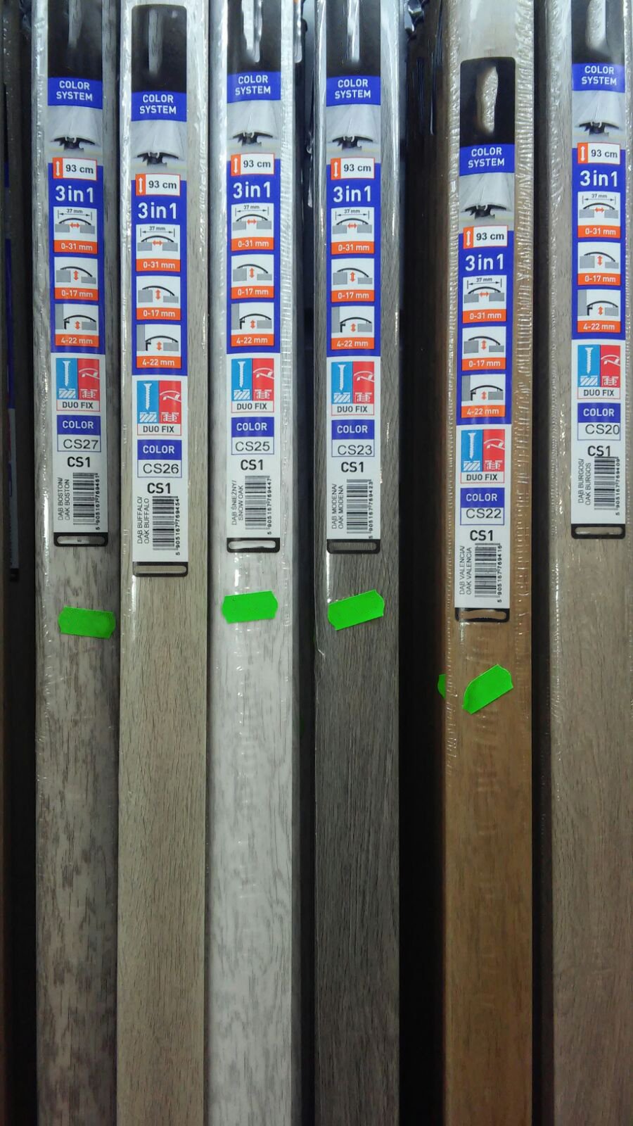 Profilo in Alluminio per parquet e laminati in 34 decori posa 2in1 da 93cm 3in1 (di compensazione o dilatazione , a scendere, di chiusura) (biadesivo e tasselli) - Eternal Parquet