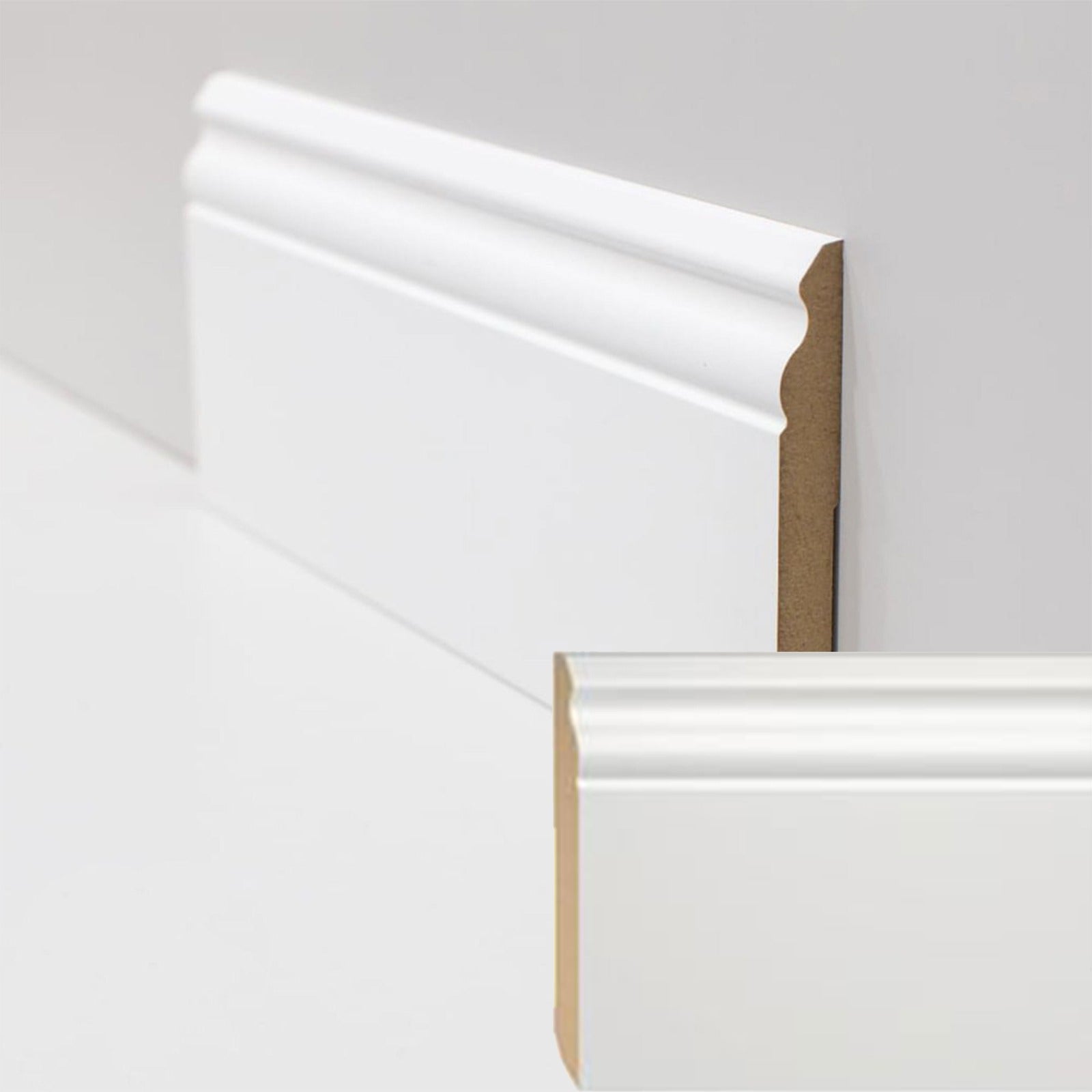 52,8ml di BATTISCOPA ZOCCOLINO DUCALE in FIBRA DI LEGNO COMPATTA 100X15 BIANCO - Eternal Parquet