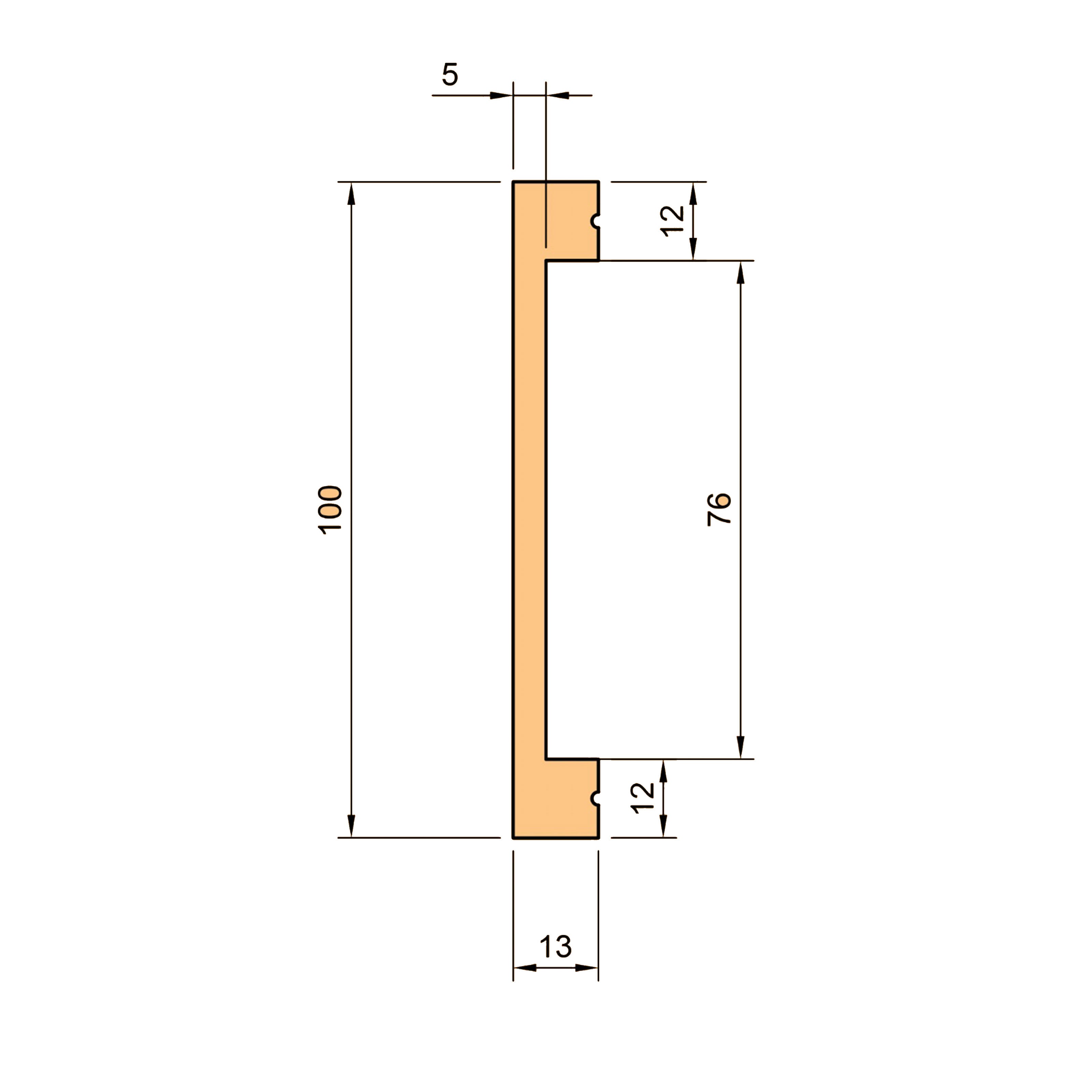 84ml bancale di Battiscopa SQUADRATO BIANCO Passacavo 100x13x2000mm in POLIMERI - Eternal Parquet