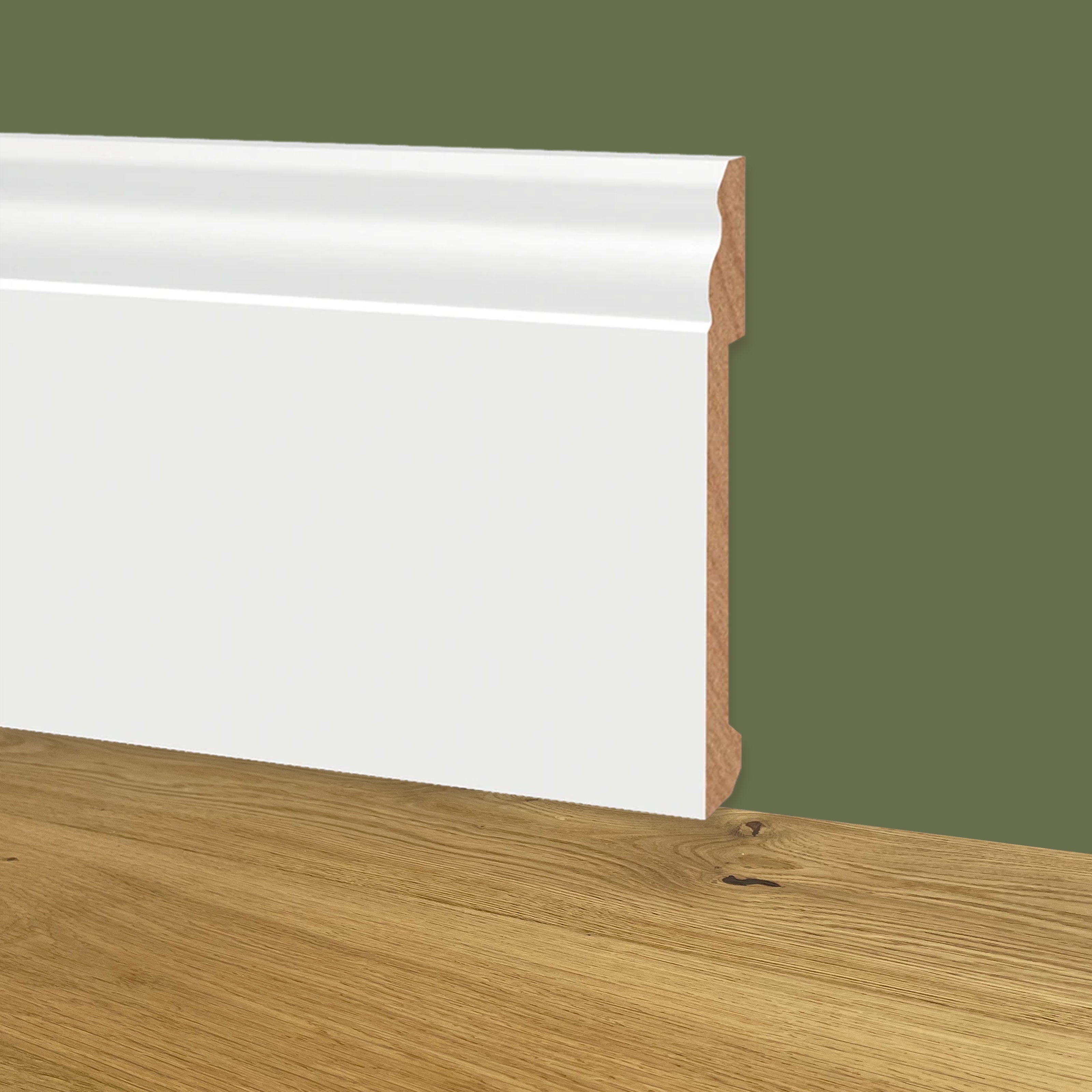 90ML bancale di Battiscopa DUCALE in POLIMERI EqualWood HI-TEC 120x15x2000mm - BIANCO - Eternal Parquet