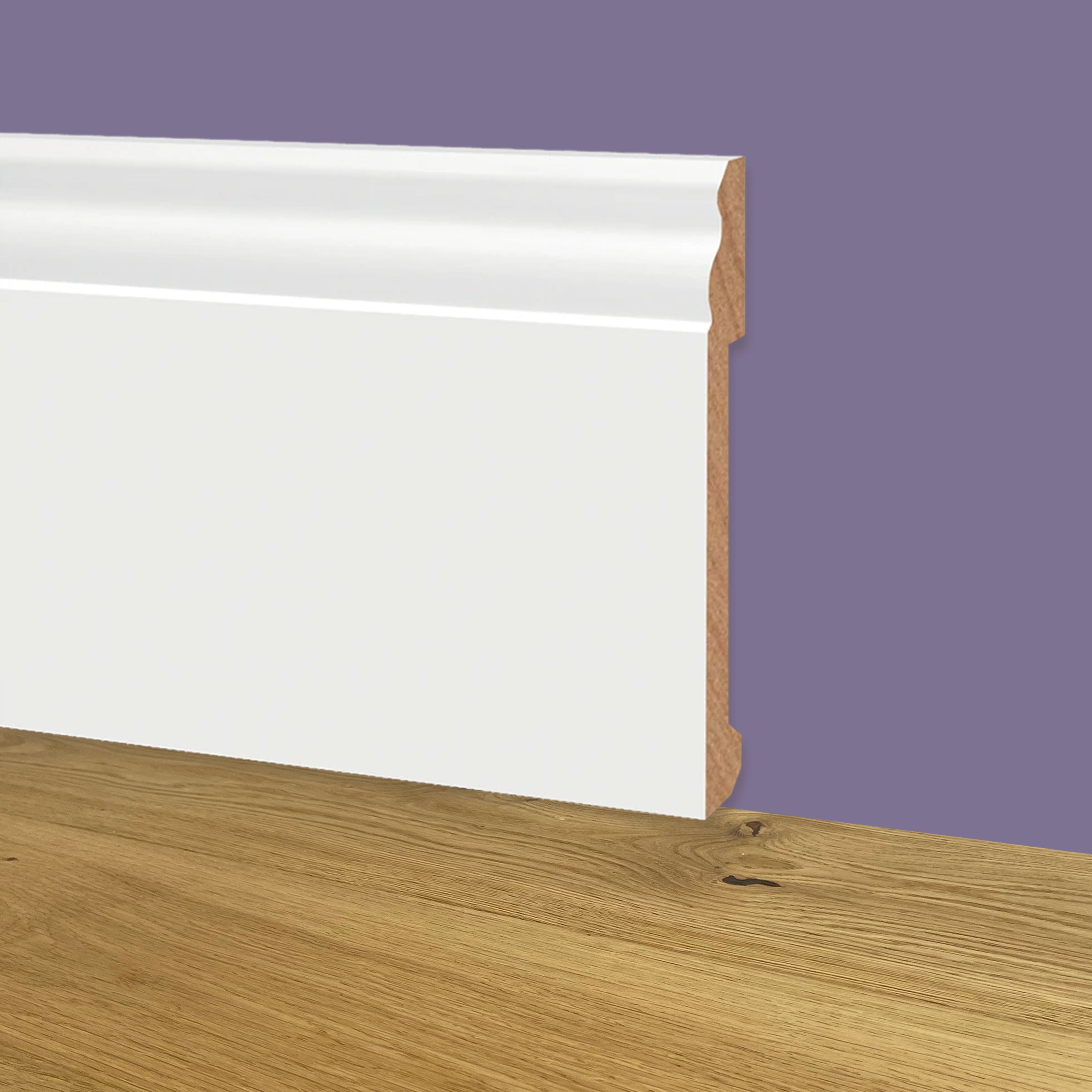 90ML bancale di Battiscopa DUCALE in POLIMERI EqualWood HI-TEC 120x15x2000mm - BIANCO - Eternal Parquet