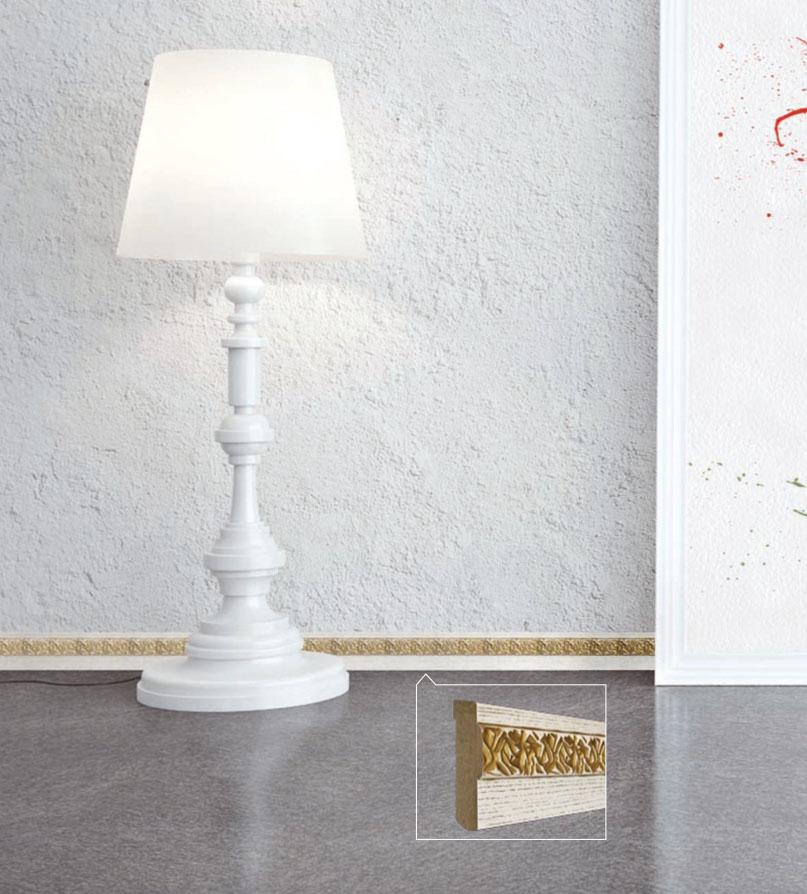 96 Metri Lineari Battiscopa MDF Classico Frassino Decapè Gold OLYMPIA 120x15mm - Eternal Parquet