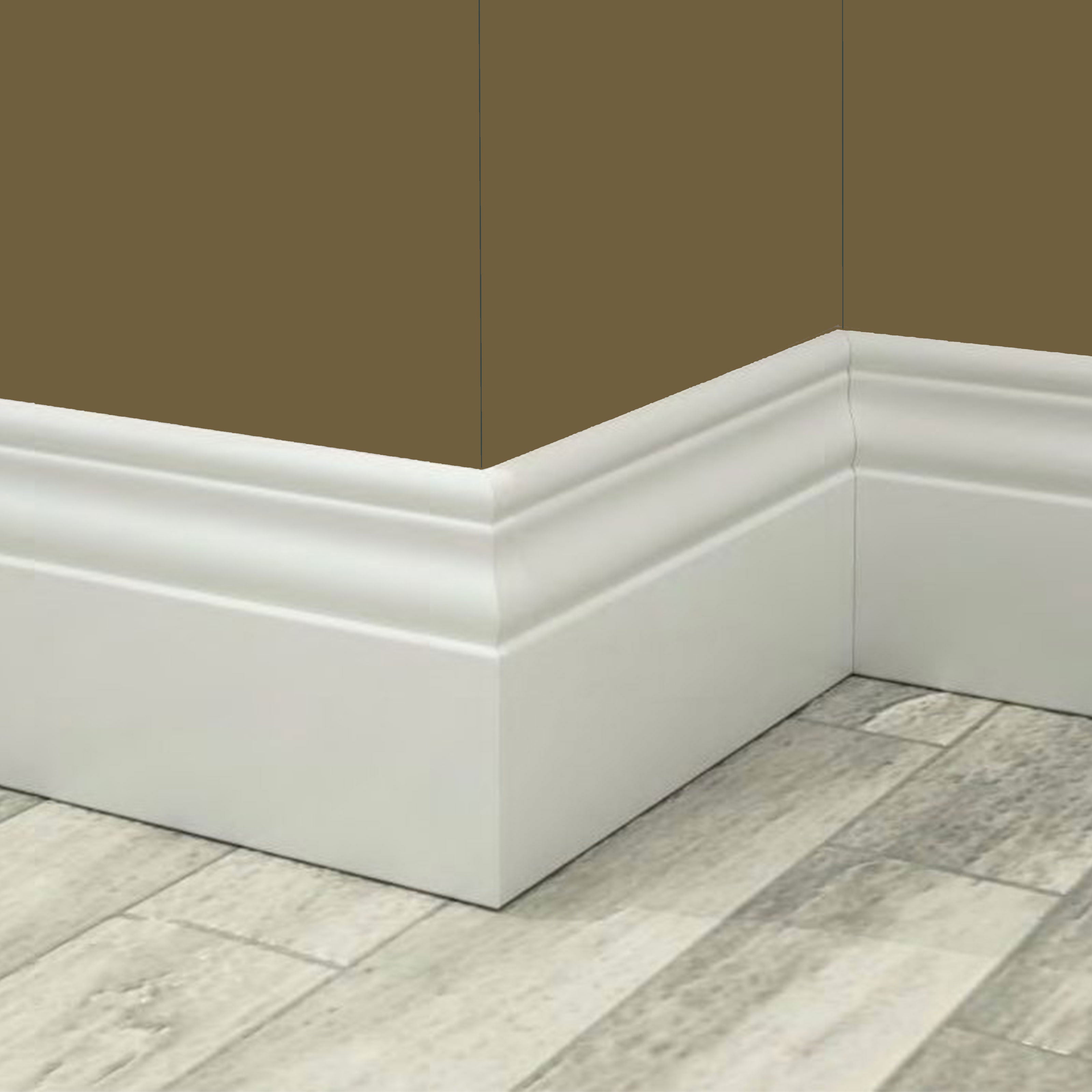 96ML di BATTISCOPA in legno DUCALE 140X13 ZOCCOLINO MASSELLO ALTO bianco - Eternal Parquet