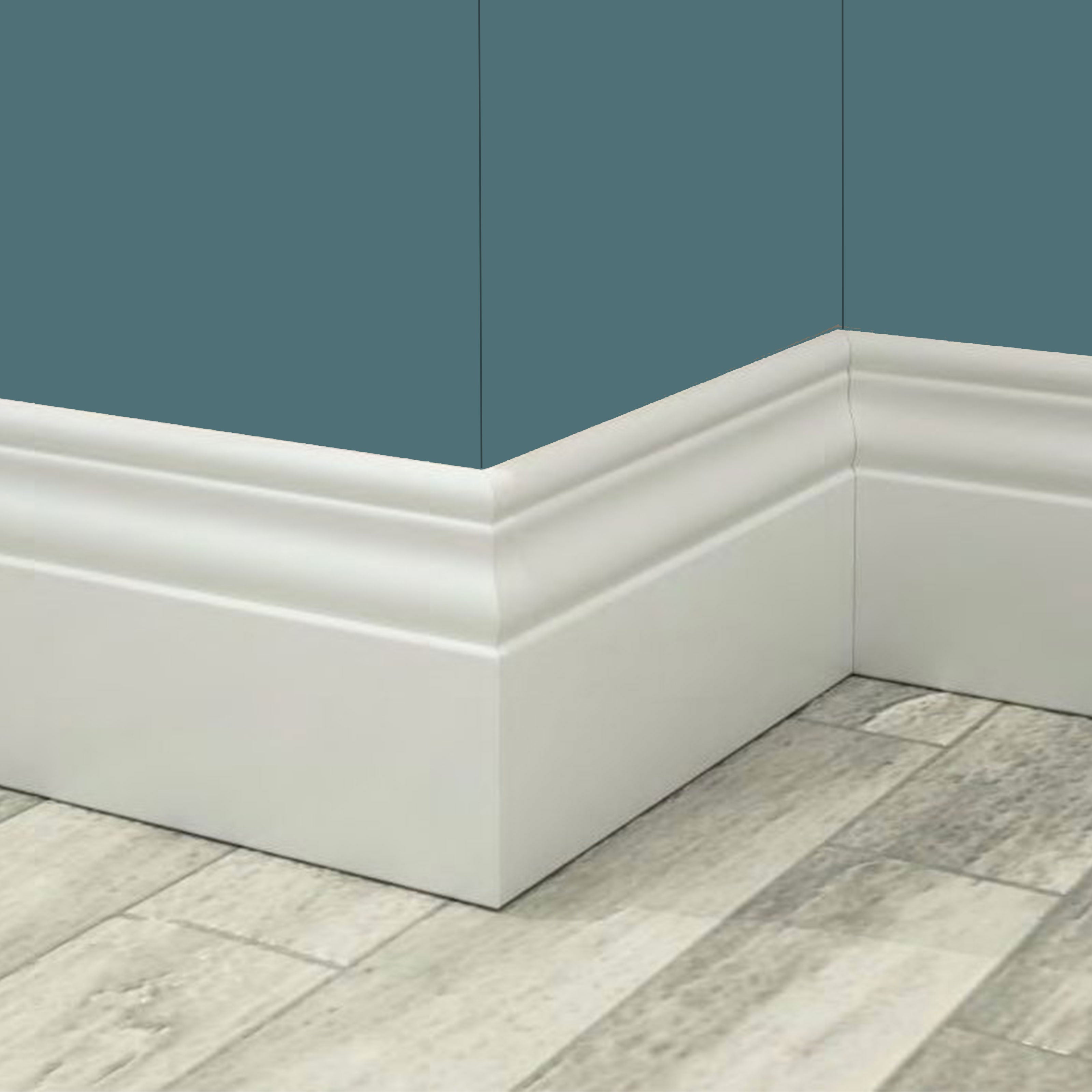 96ML di BATTISCOPA in legno MASSELLO ZOCCOLINO DUCALE bianco 120X13 - Eternal Parquet