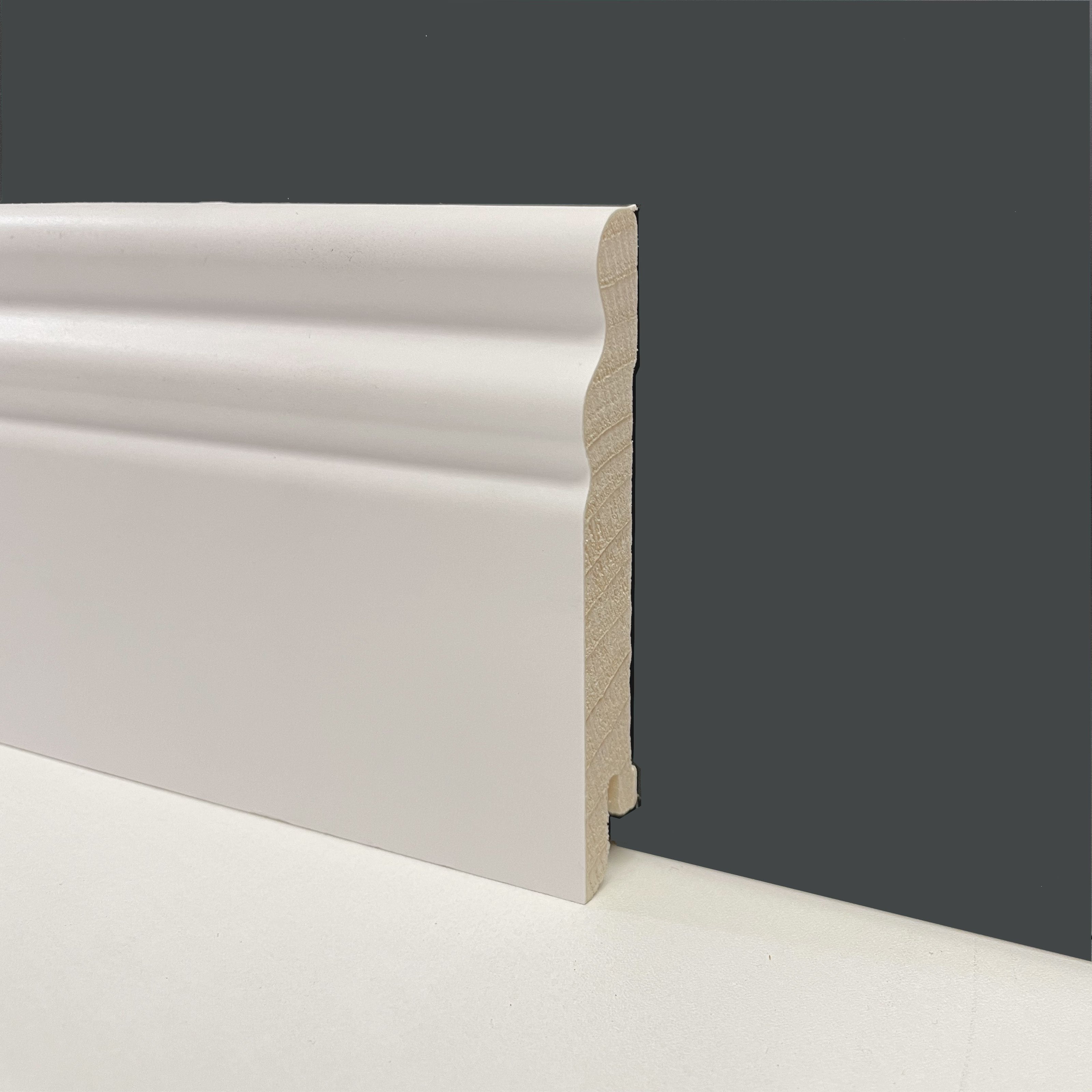 96ML di BATTISCOPA ZOCCOLINO DUCALE in legno massiccio - massello 95X15 BIANCO - Eternal Parquet