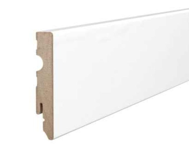 96ml di BATTISCOPA ZOCCOLINO SQUADRATO in FIBRA DI LEGNO COMPATTA 80X15 BIANCO Eternal Parquet