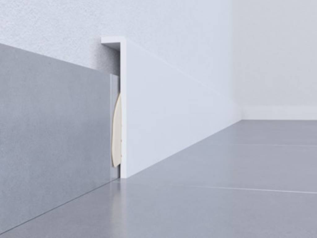 BATTISCOPA COPRIMARMO COPRIBATTISCOPA COPRIVECCHIO 95X19 (asta 2420mm) IN DUROPOLIMERO BIANCO WATERPROOF INSCALFIBILE - Eternal Parquet