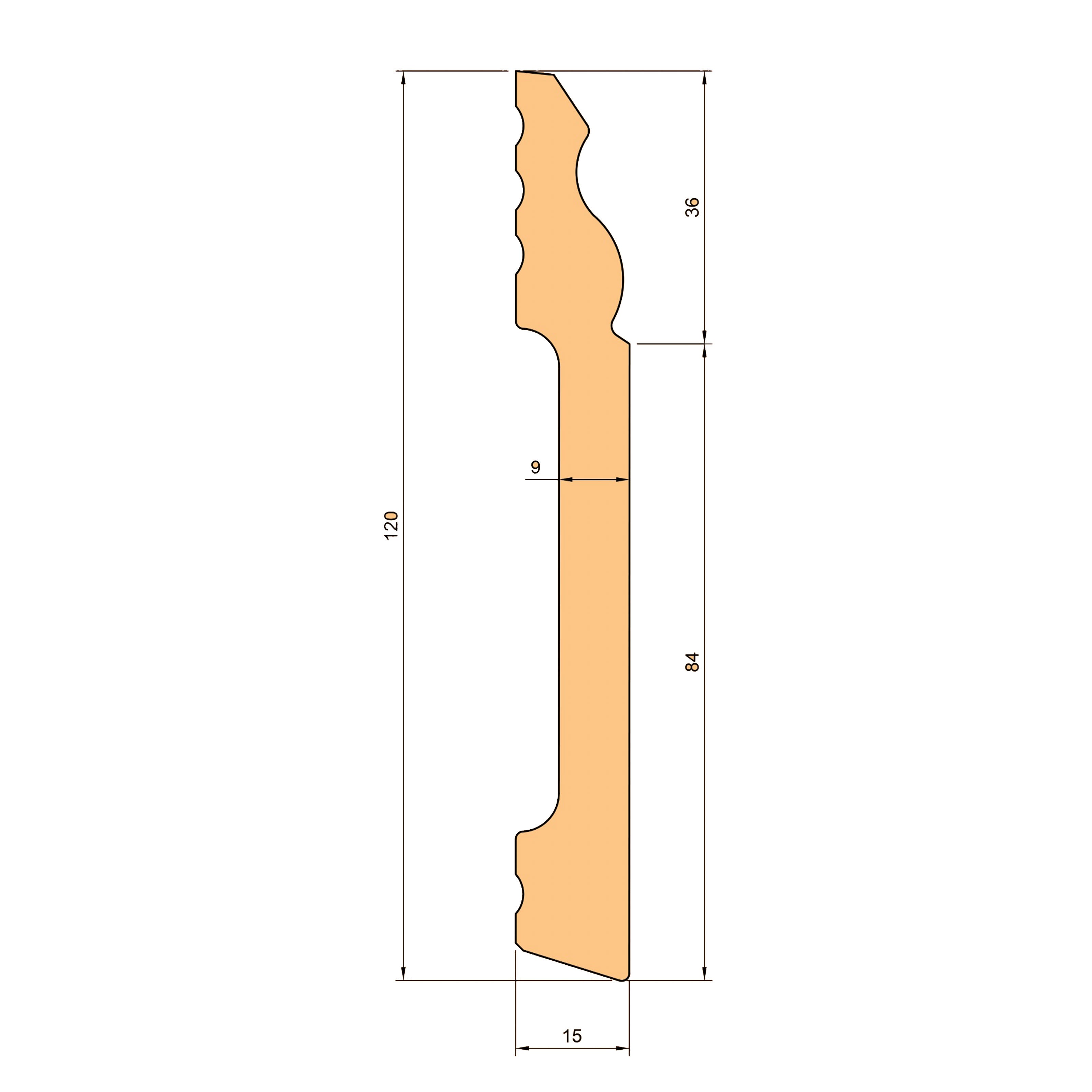 Battiscopa DUCALE in POLIMERI EqualWood HI-TEC 120x15x2000mm - BIANCO - Eternal Parquet