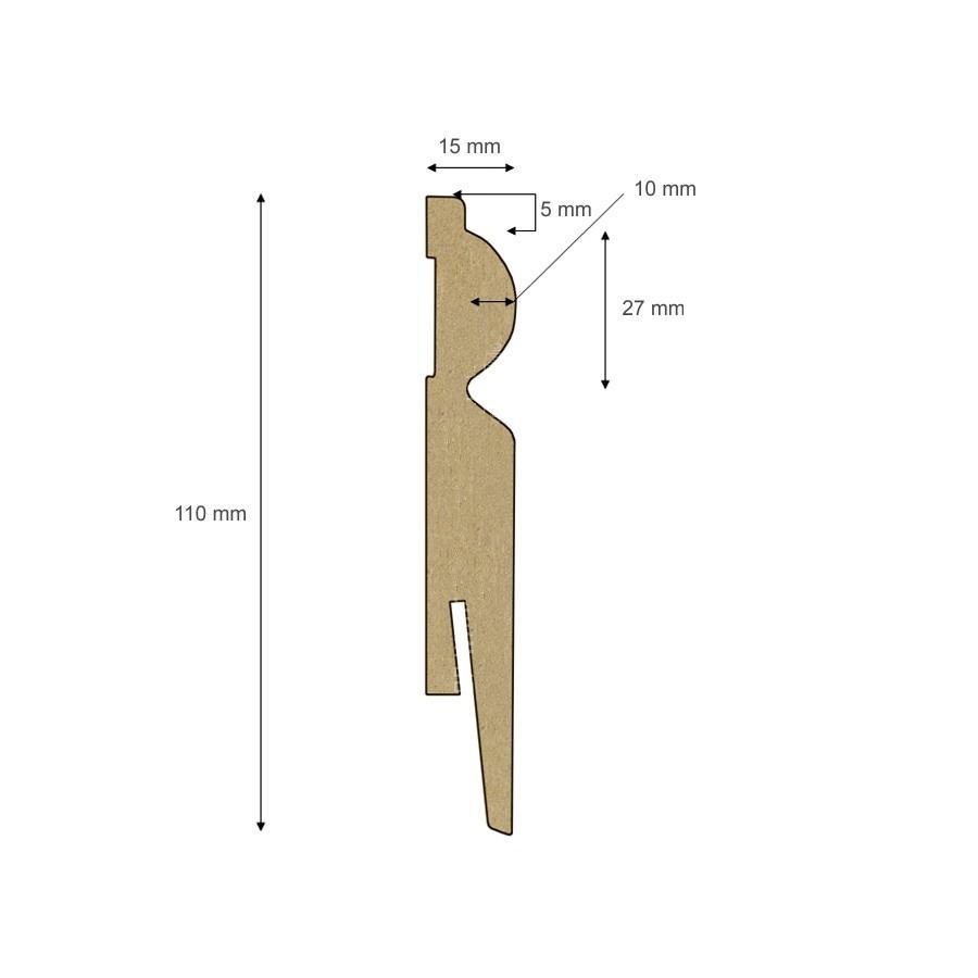 BATTISCOPA in MDF BIANCO Zoccolino GRAN DUCALE VENEZIANO 110X15 (asta 2420mm) - Eternal Parquet