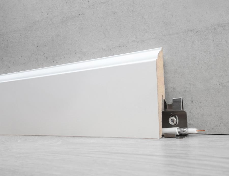 BATTISCOPA in MDF Zoccolino BIANCO DUCALE CLASSICO 60X15 (asta 2420mm) - Eternal Parquet