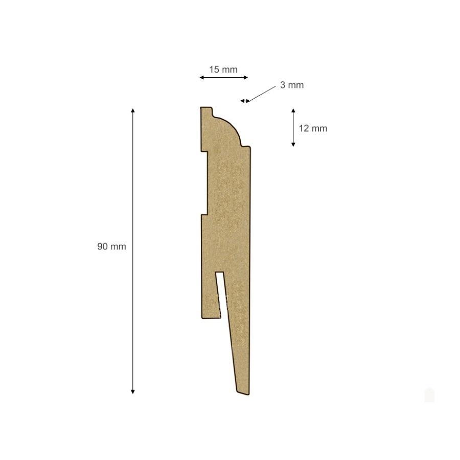 BATTISCOPA in MDF Zoccolino BIANCO DUCALE CLASSICO 60X15 (asta 2420mm) - Eternal Parquet