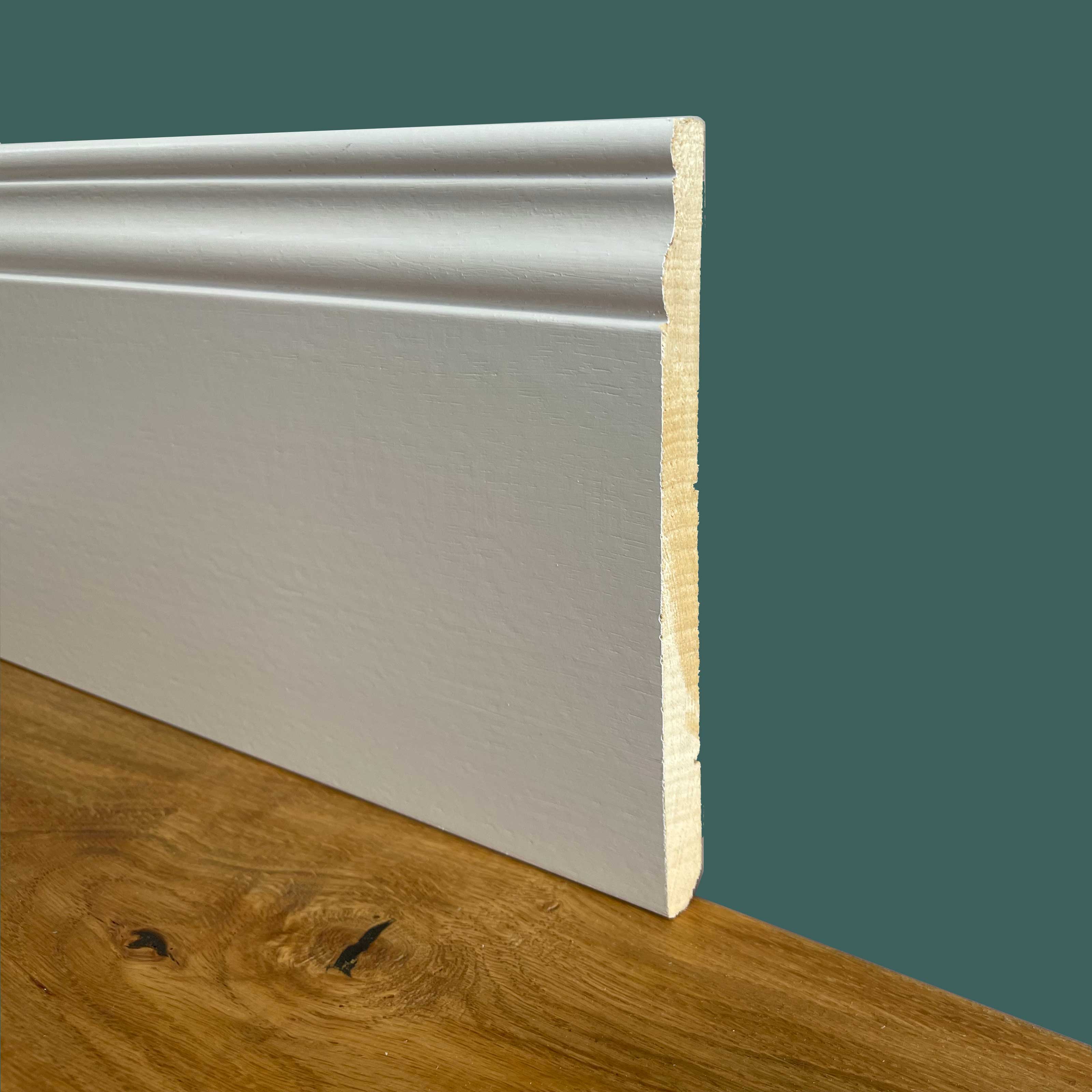 BATTISCOPA legno DUCALE 180X14 ZOCCOLINO MASSELLO ALTISSIMO bianco (prezzo al metro lineare) - Eternal Parquet