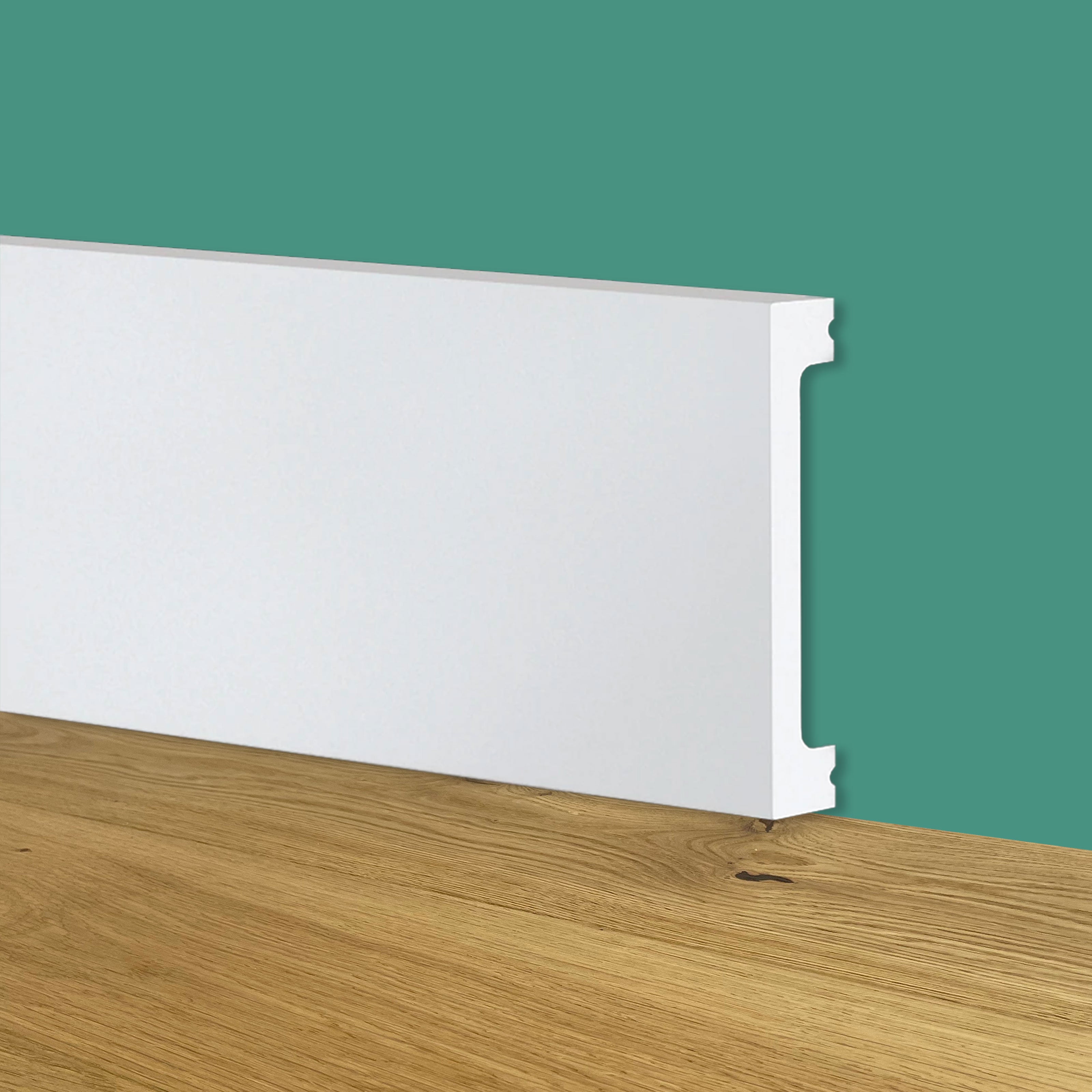 Battiscopa SQUADRATO BIANCO Passacavo 75x13x2000mm in POLIMERI - Polistrutturato - Eternal Parquet