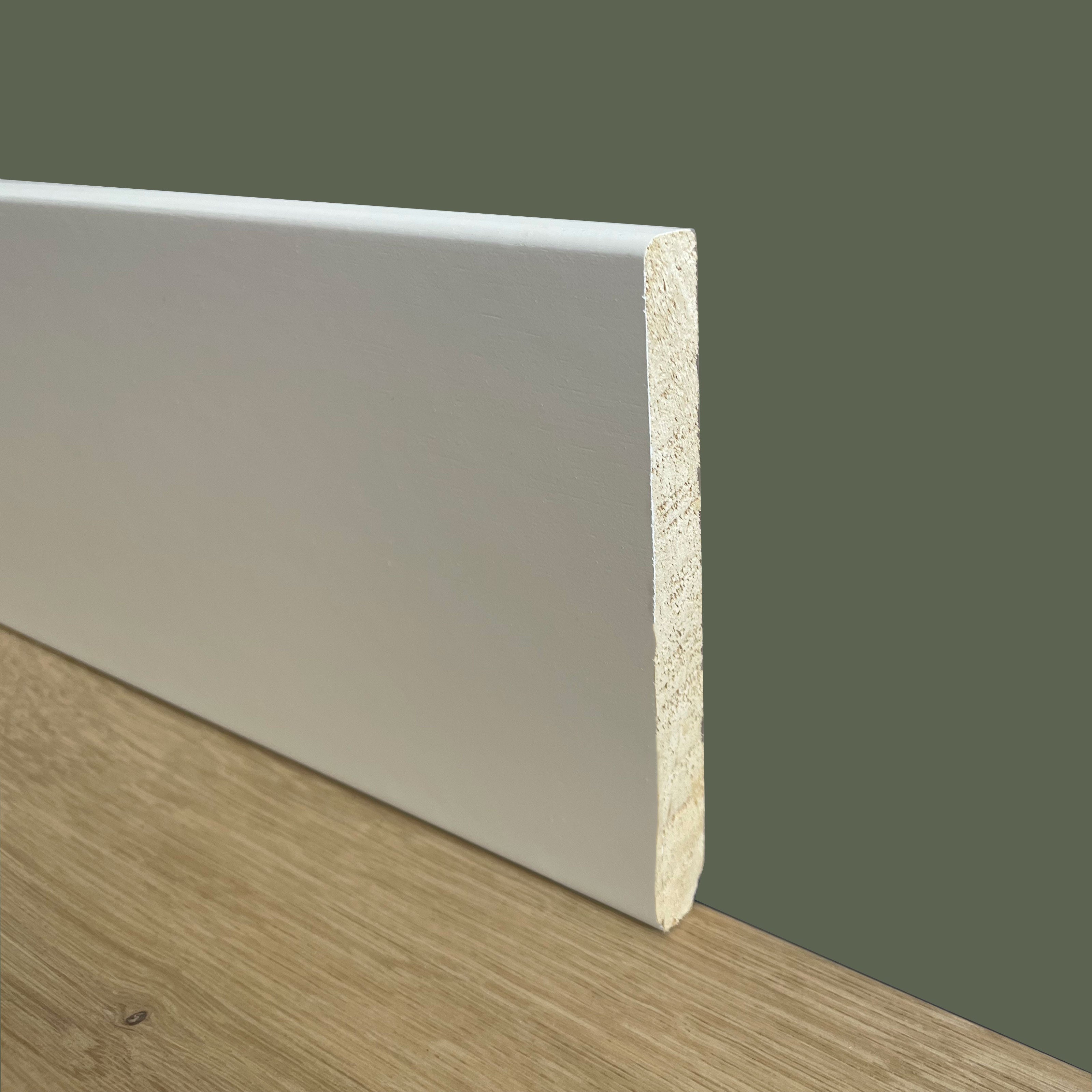 Battiscopa - zoccolini in Legno Massello alto squadrato - 120x13mm Laccato Bianco - Eternal Parquet