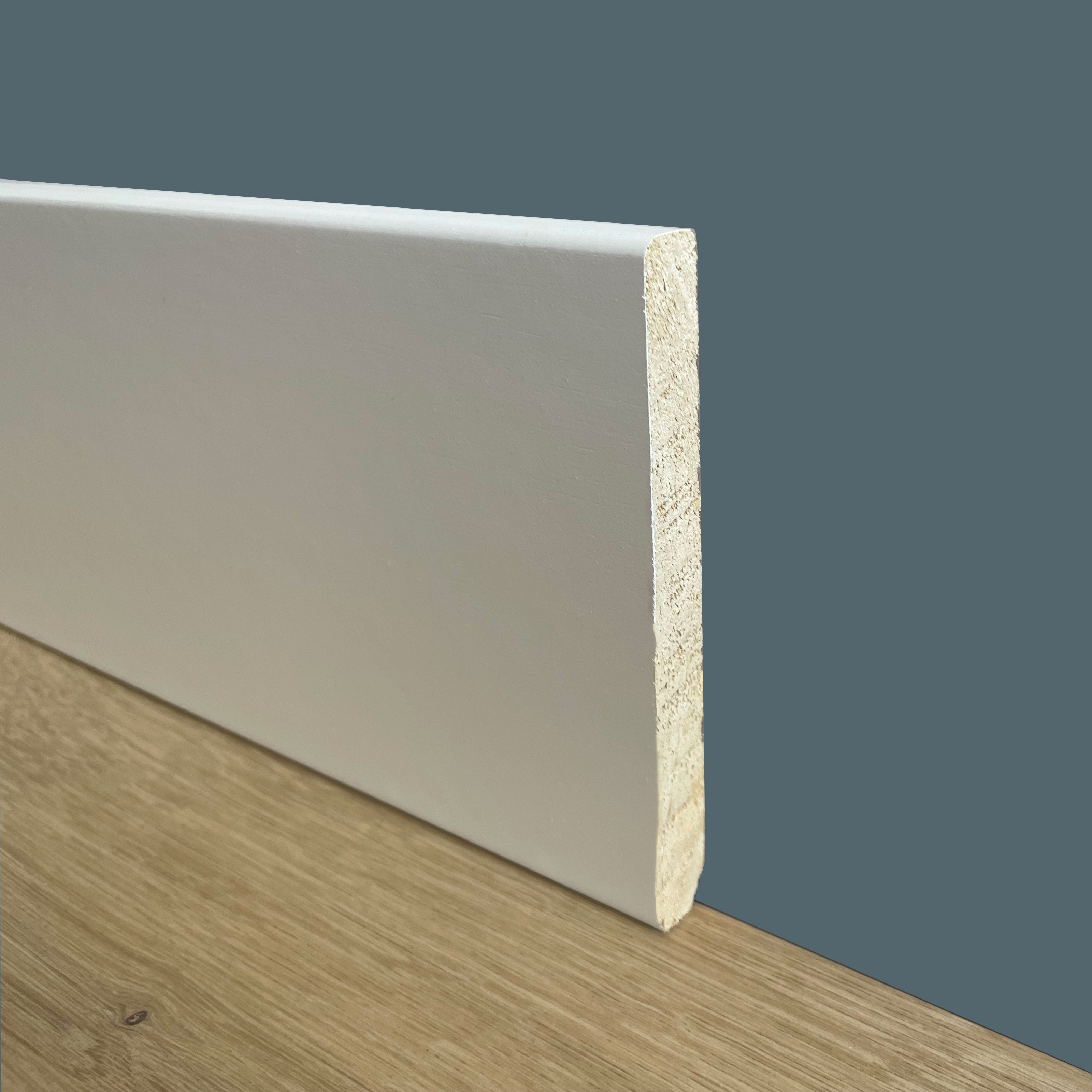 Battiscopa - zoccolini in Legno Massello alto squadrato - 120x13mm Laccato Bianco - Eternal Parquet