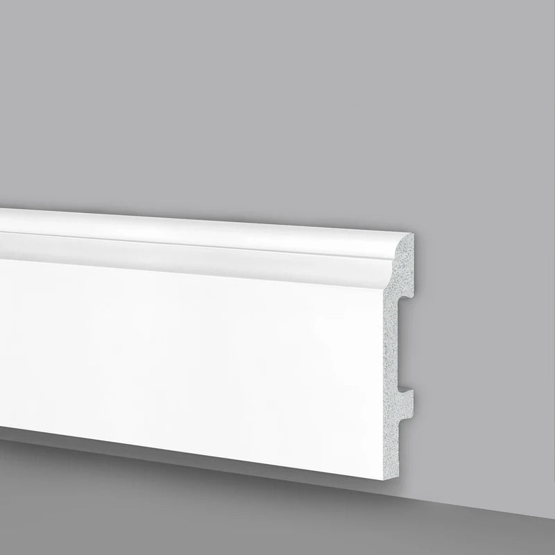 Battiscopa Zoccolino BIANCO mod. CORINZIO 95x15x2000mm in POLIMERI - Polistrutturato - Eternal Parquet