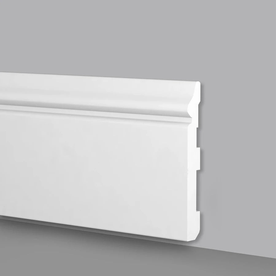 Battiscopa Zoccolino BIANCO mod. ETNICO 120x16x2000mm in POLIMERI - Polistrutturato - Eternal Parquet