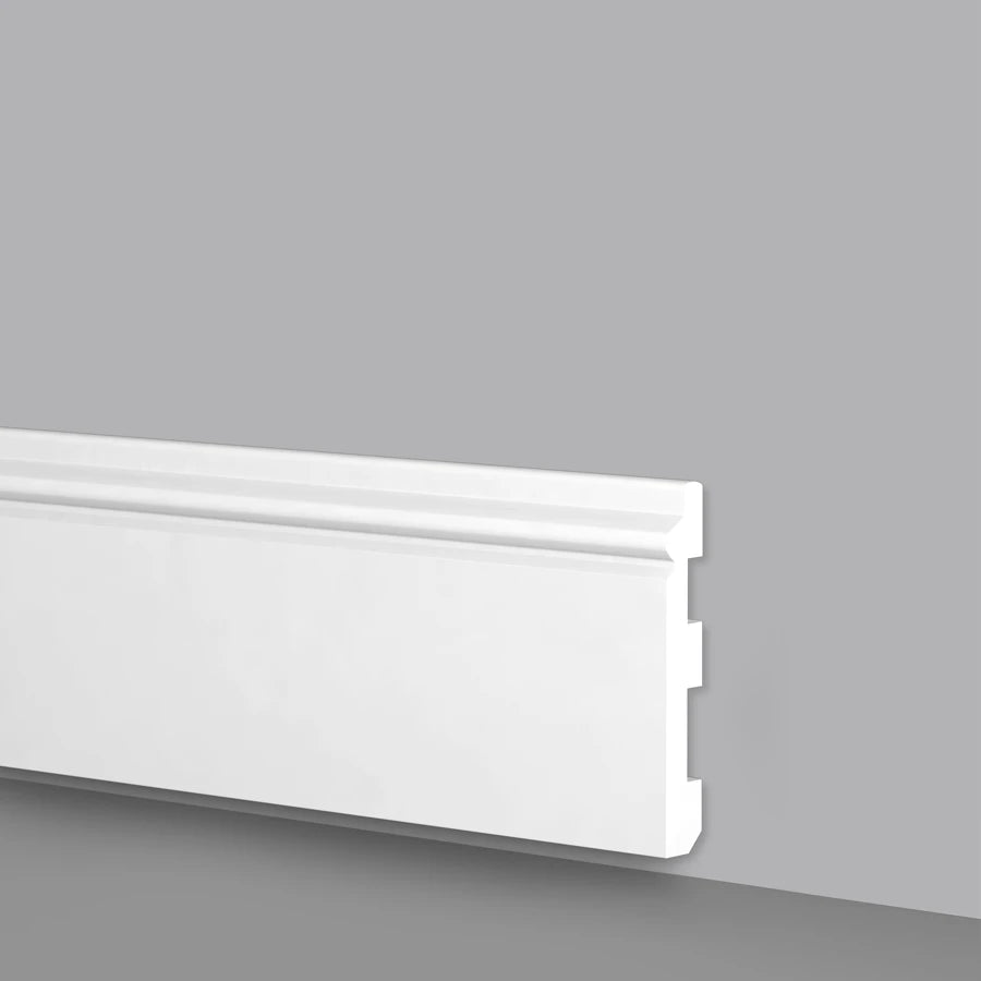 Battiscopa Zoccolino BIANCO mod. ETNICO 80x13x2000mm in POLIMERI - Polistrutturato - Eternal Parquet