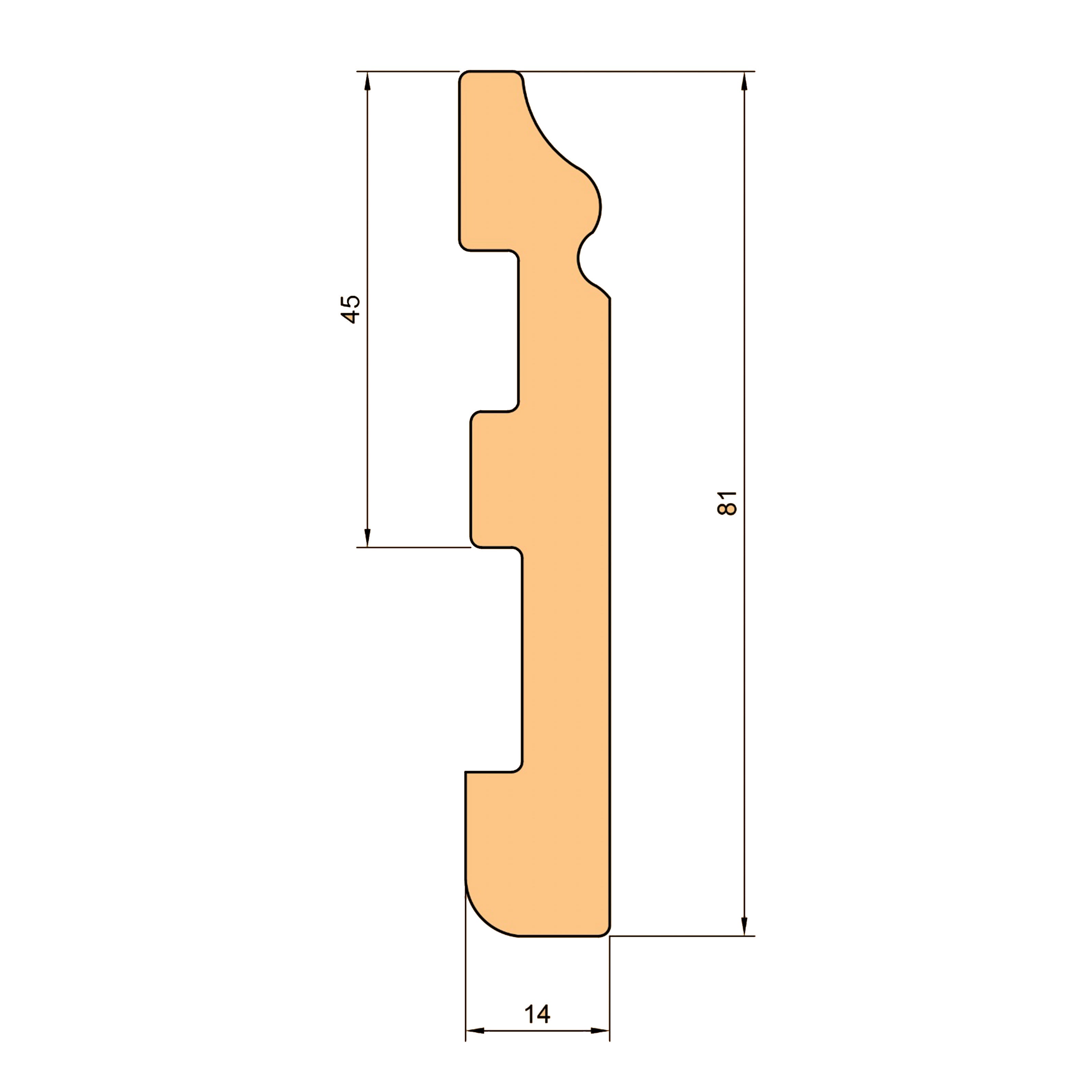 Battiscopa Zoccolino BIANCO mod. ETNICO 80x13x2000mm in POLIMERI - Polistrutturato - Eternal Parquet