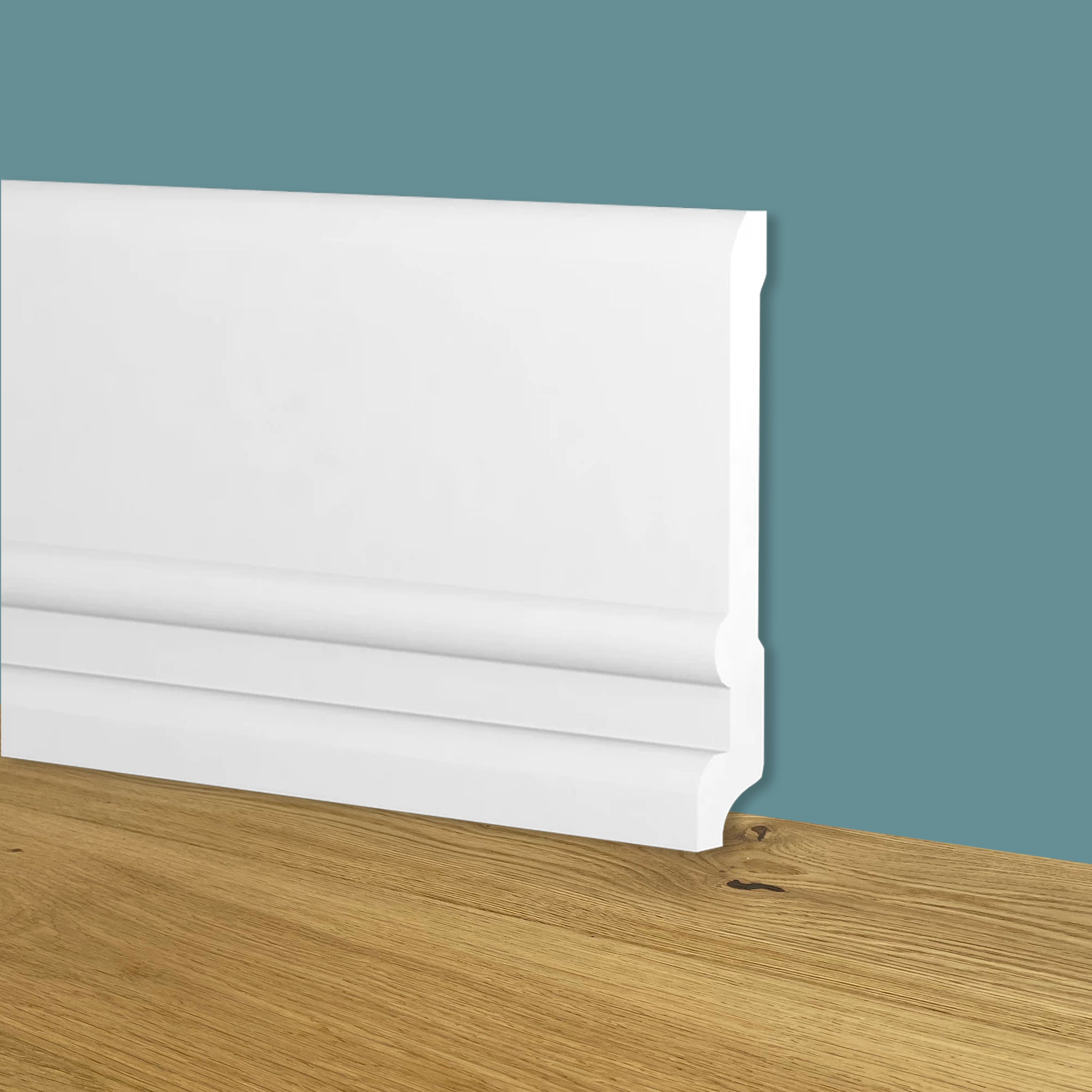 Battiscopa Zoccolino BIANCO mod. TOSCANO 128x20x2000mm in POLIMERI - Polistrutturato - Eternal Parquet