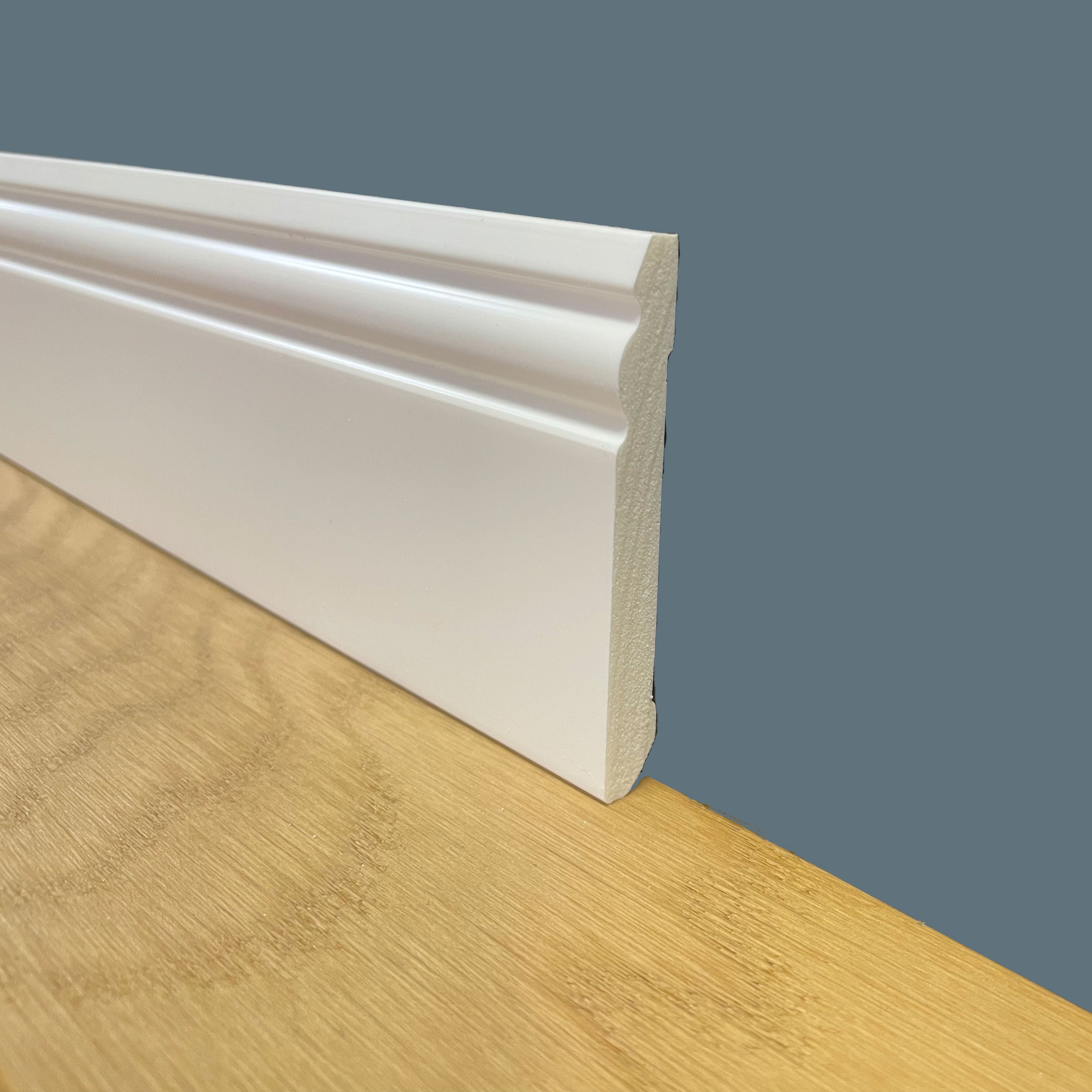 Battiscopa Zoccolino Ducale in Duropolimero Polistrutturato Bianco 80x10 **BEST PRICE** - Eternal Parquet