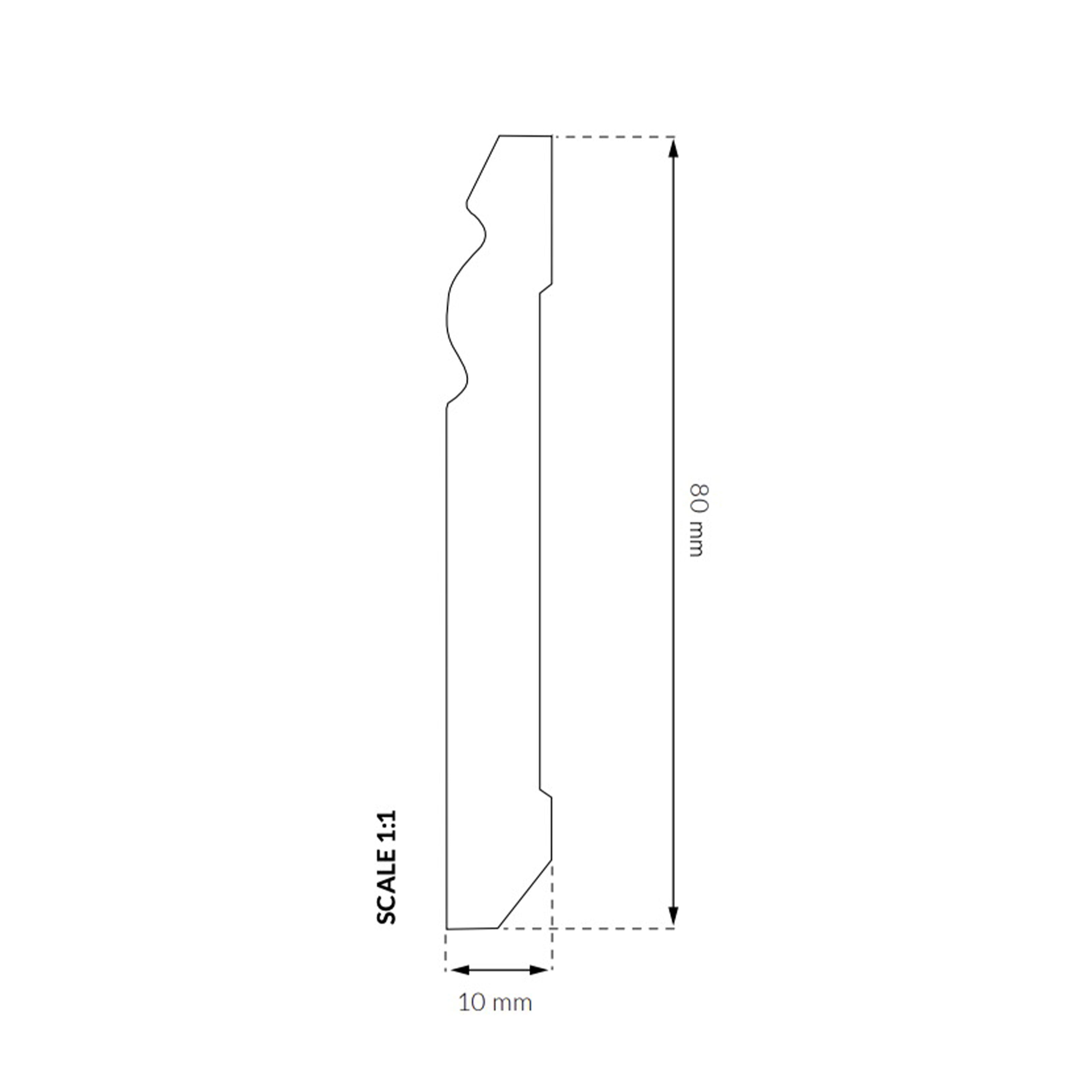 Battiscopa Zoccolino Ducale in Duropolimero Polistrutturato Bianco 80x10 **BEST PRICE** - Eternal Parquet