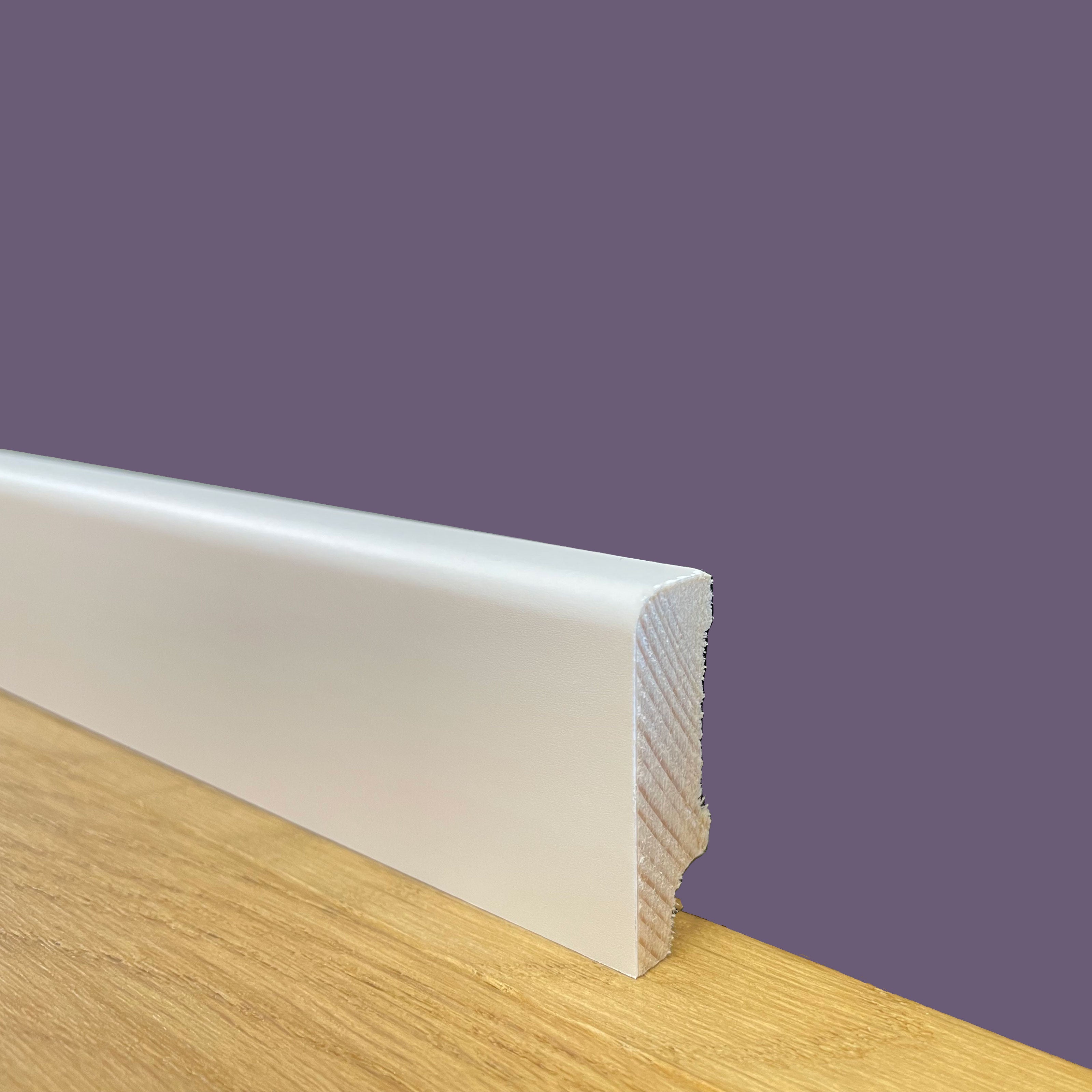 BATTISCOPA ZOCCOLINO in legno MASSELLO di ABETE 40X12 Squadrato bianco Eternal Parquet