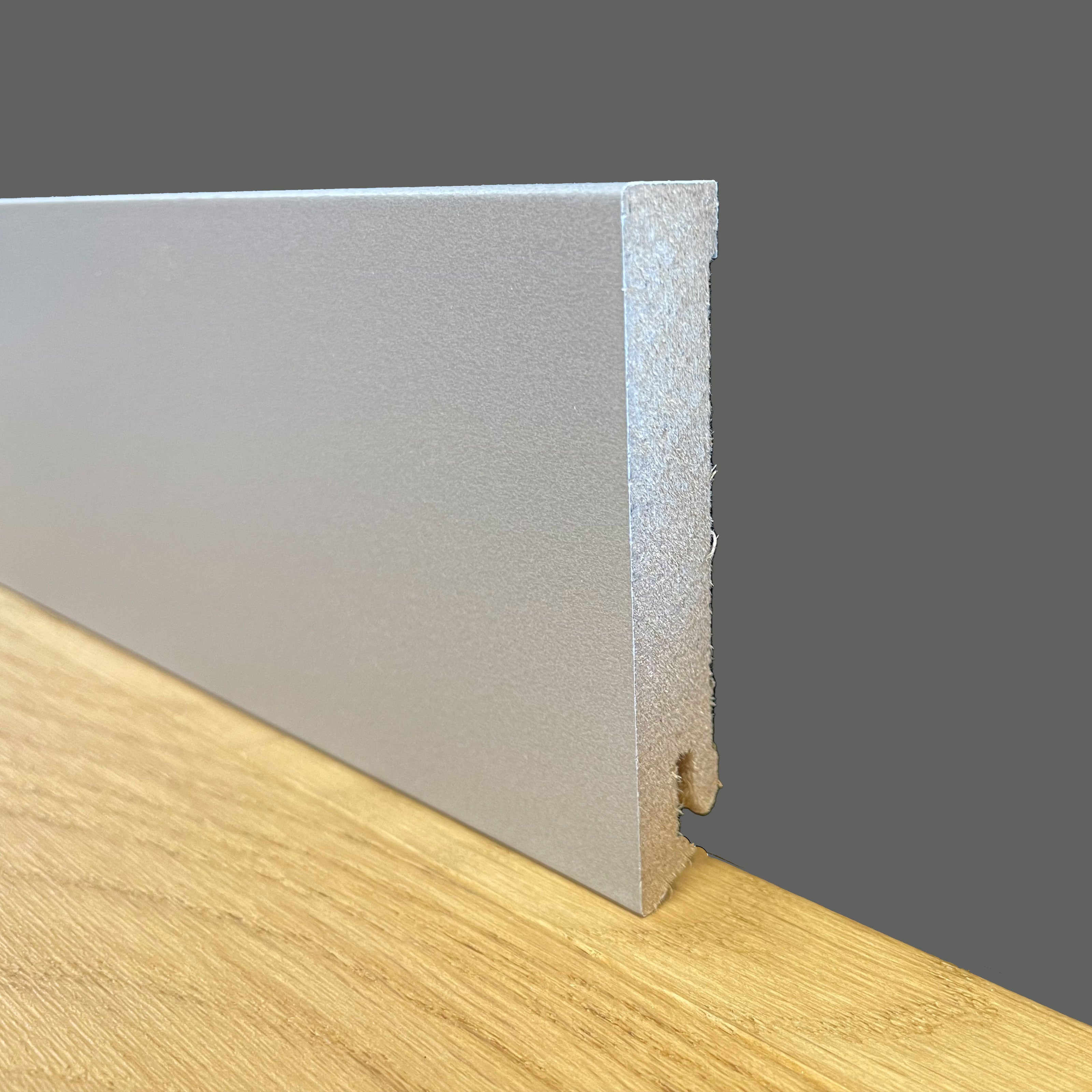 BATTISCOPA ZOCCOLINO SQUADRATO in FIBRA DI LEGNO COMPATTA 80X15 ARGENTO - Eternal Parquet