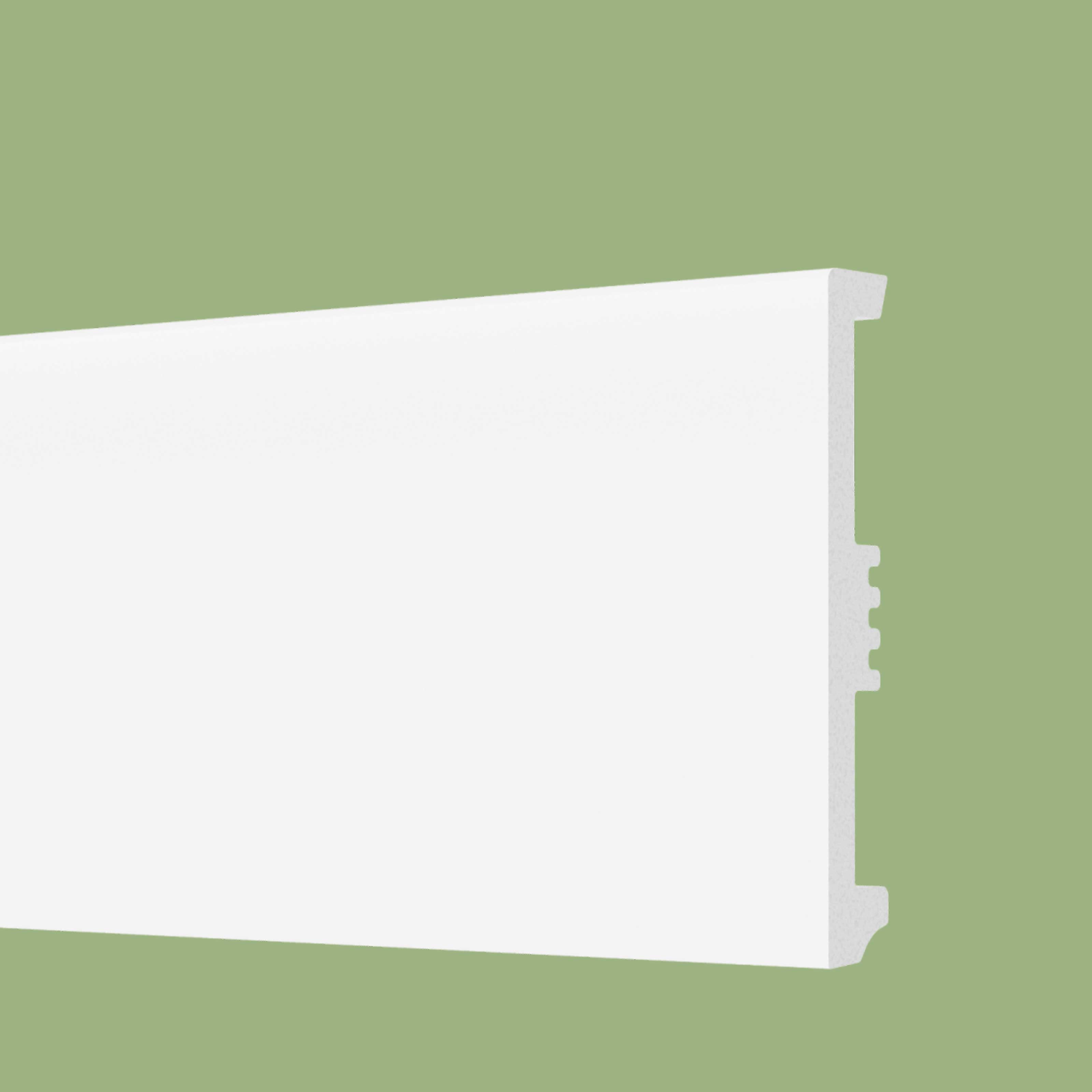 Battiscopa Zoccolino Squadrato Passacavo in Duropolimero Polistrutturato Bianco 80x15 **BEST PRICE** - Eternal Parquet