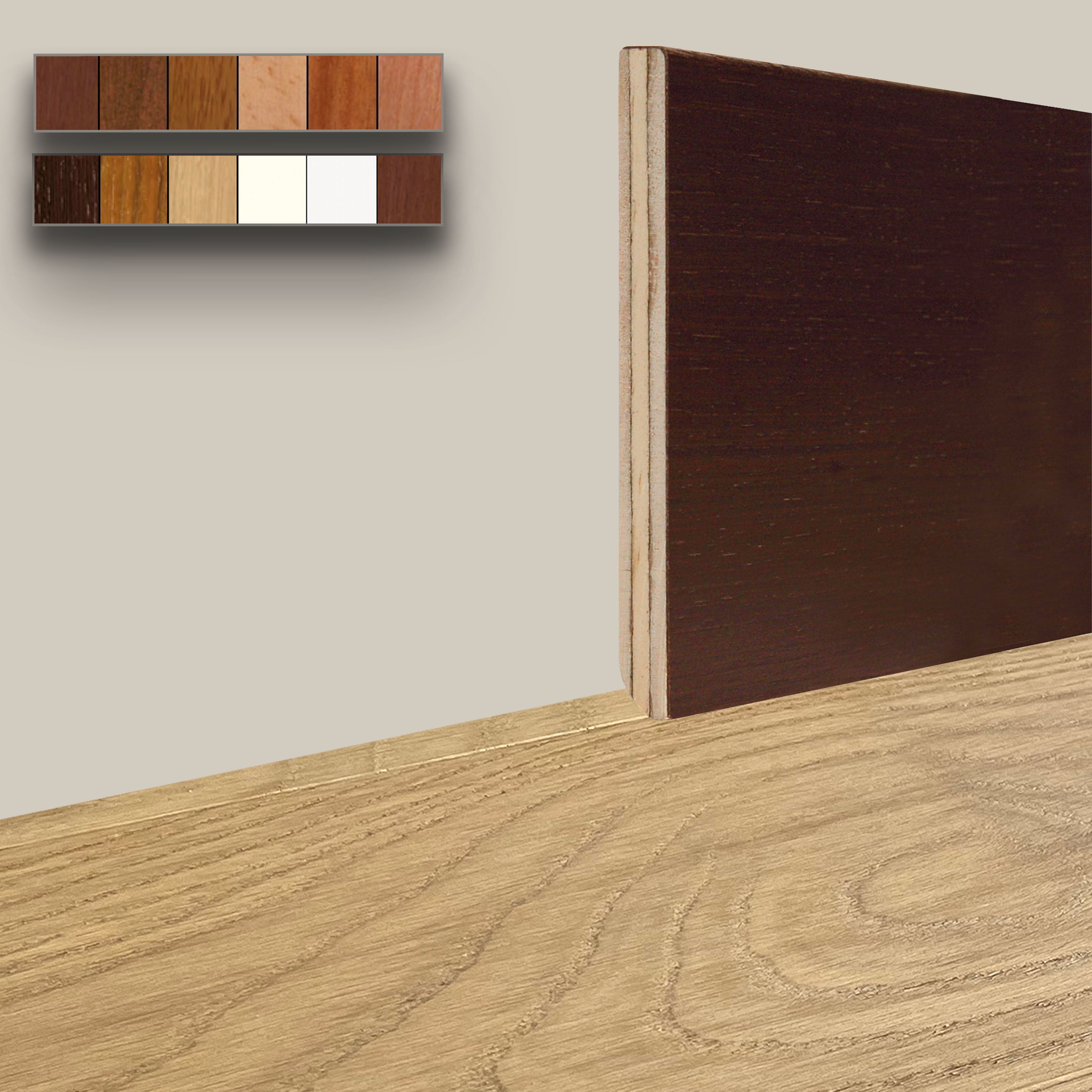 96ML di Battiscopa Elite Legno Impiallacciato Squadrato 50X10mm in varie essenze - Eternal Parquet