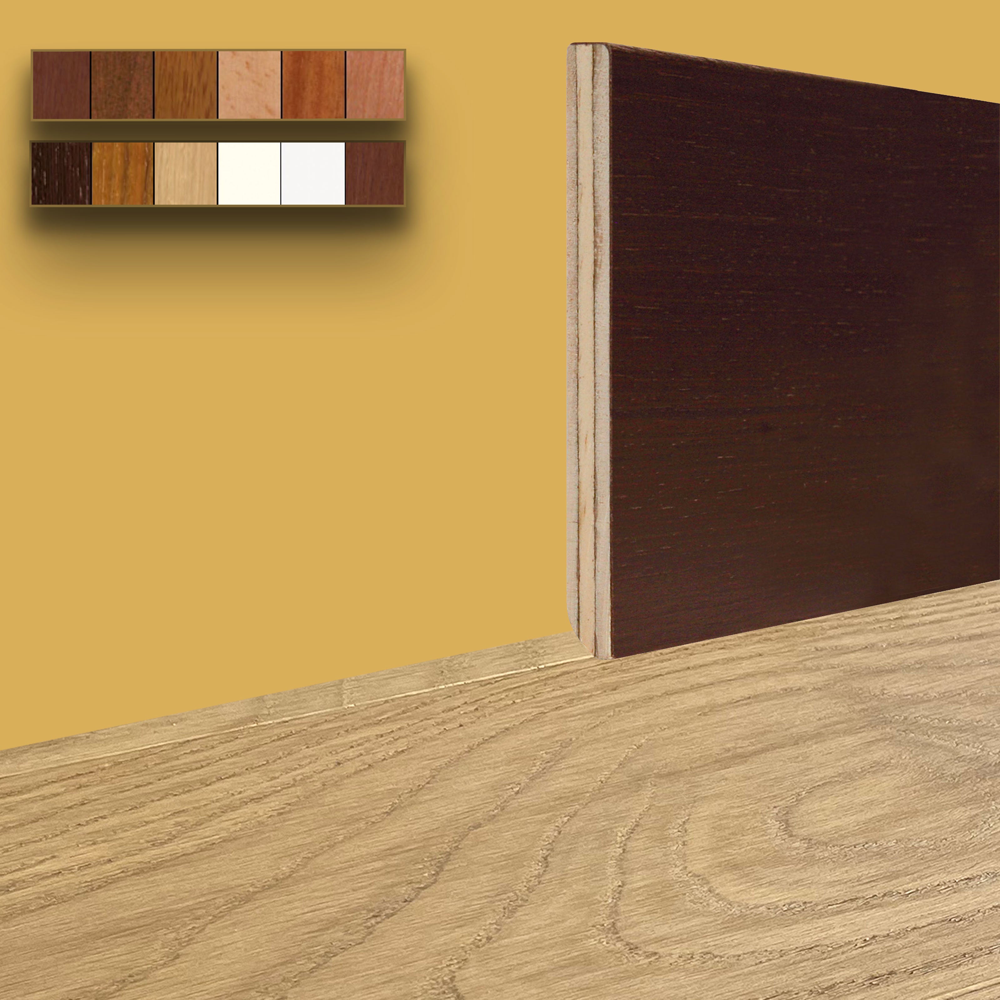 96ML di Battiscopa Elite Legno Impiallacciato Squadrato 50X10mm in varie essenze - Eternal Parquet