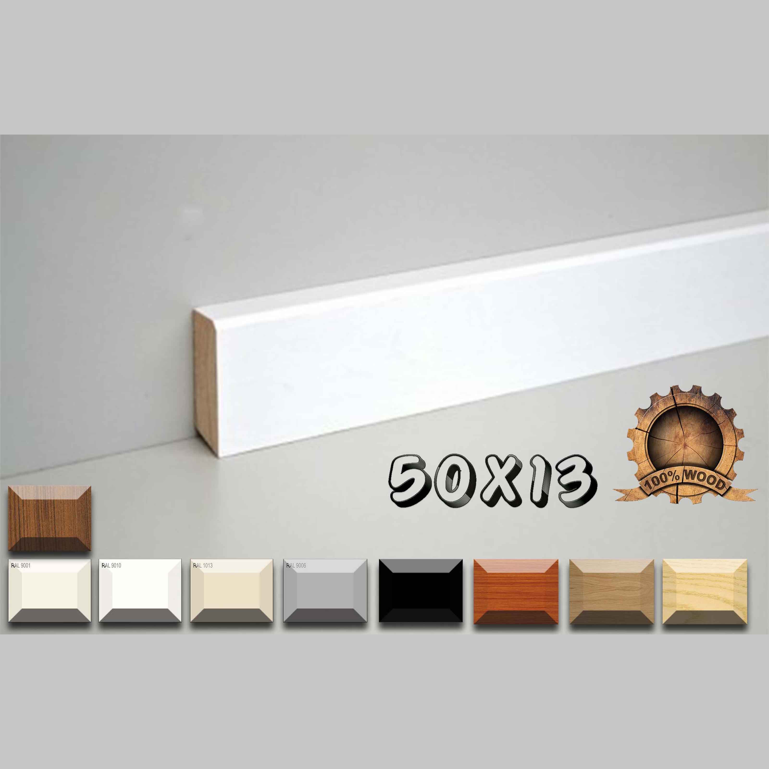 Battiscopa in legno 96 METRI LINEARI laccato profilo quadro moderno 50x13 freeshipping - Eternal Parquet